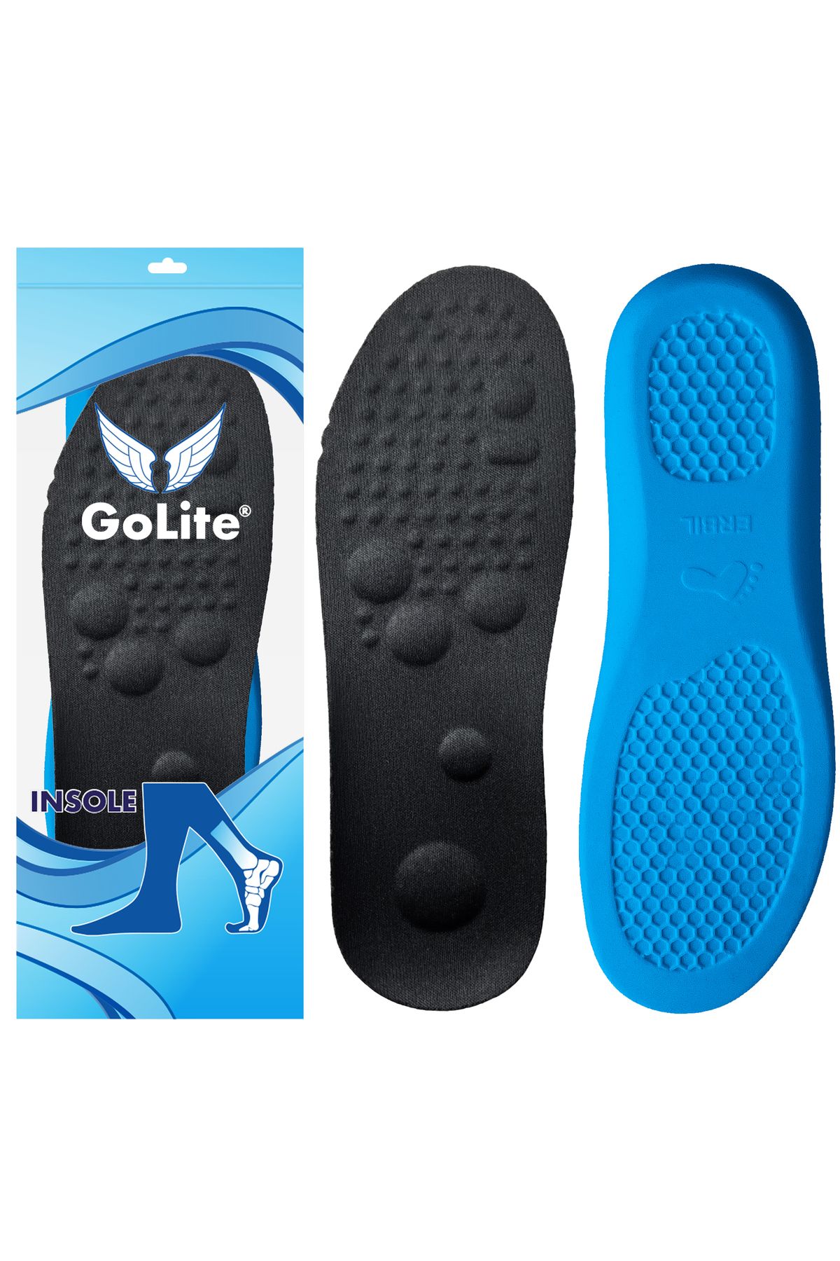 GoLite Iş Ayakkabısı Rahat Bot Tabanlığı, Memory Foam Hafızalı Ayakkabı Iç Tabanlık, Asker Tabanı - M09