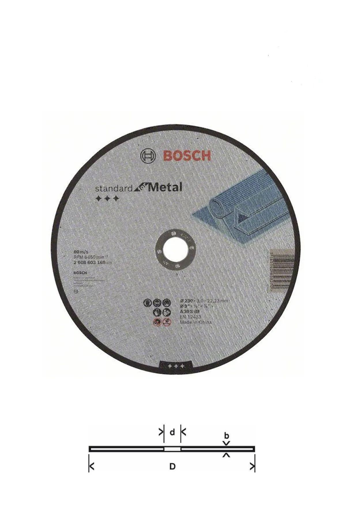 Bosch 230x3 mm Standart Düz Metal Kesme Taşı 25 Adet(1 Paket)