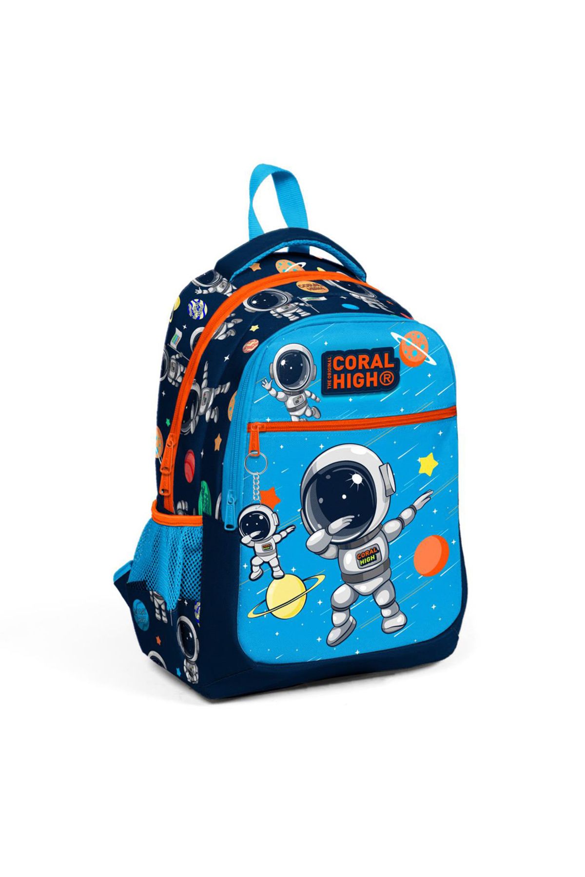 Yaygan Coral High Kids Mavi Astronot Desenli Üç Bölmeli Okul Sırt Çantası 23486