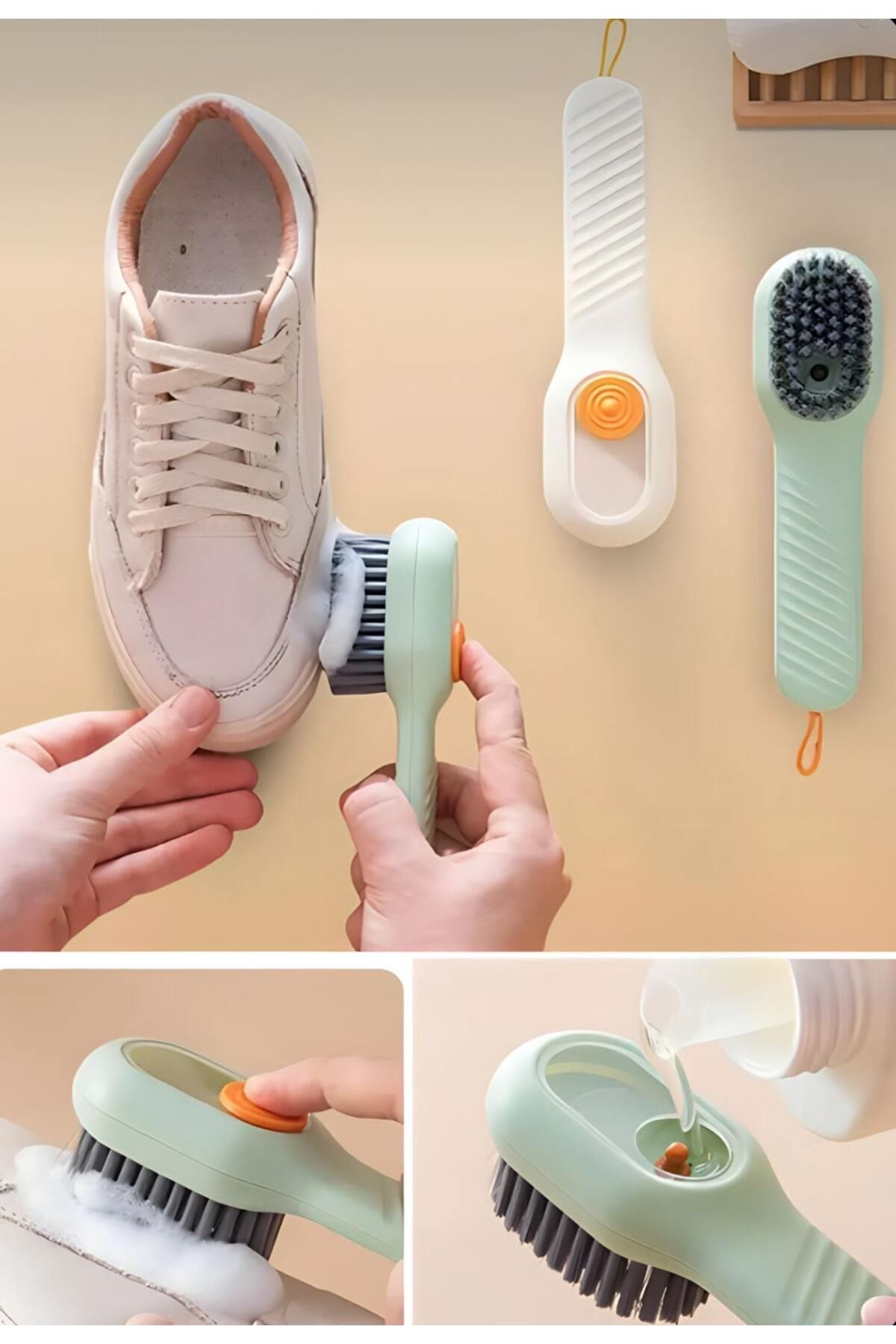 Mi-ÇA HOME Çok Amaçlı Deterjan Hazneli Pratik El Temizlik Fırçası Ayakkabı Bot Temizleme Yıkama Fırçası