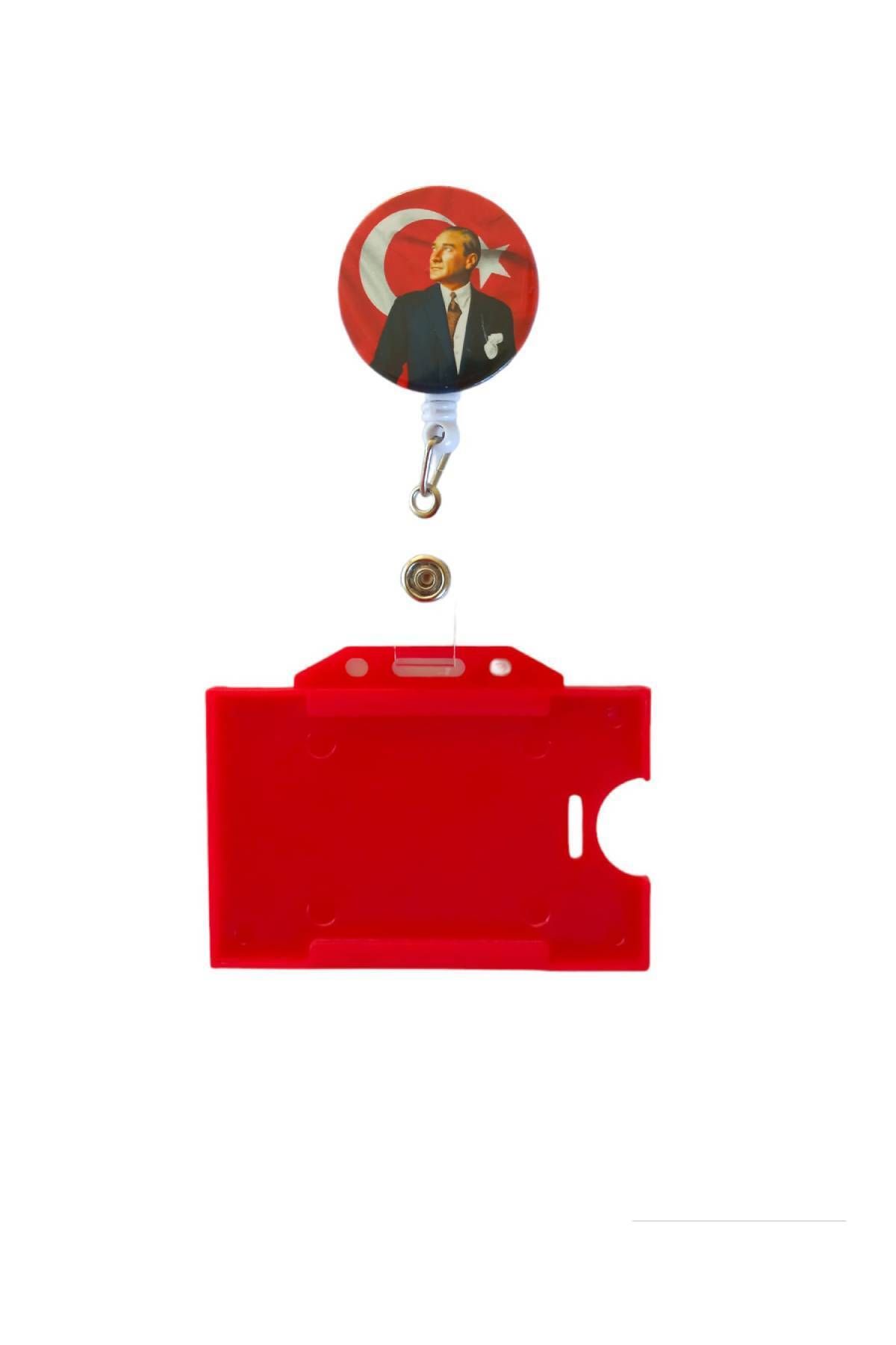 DODO BONE Kırmızı Atatürk metal Yoyo Ve Kırmızı Yatay Kartlık ,Yaka Kartı,