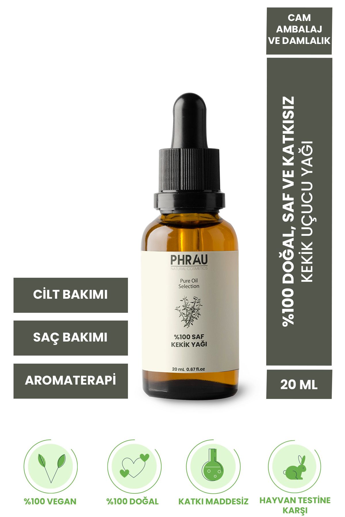 Phrau %100 Saf Ve Doğal Kekik Uçucu Yağı 20 ml