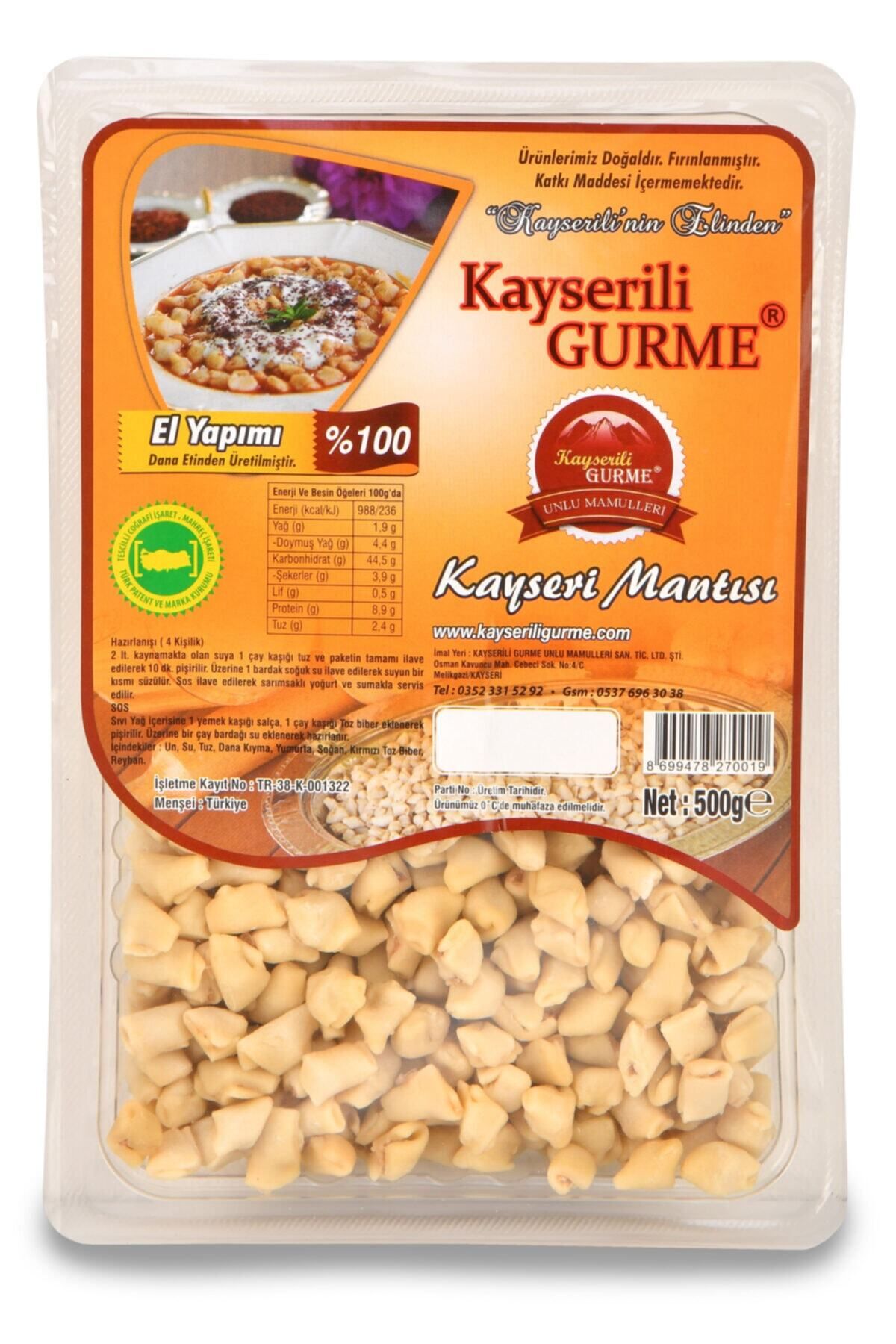 KAYSERİLİ GURME Kayseri Mantısı (500 GR)