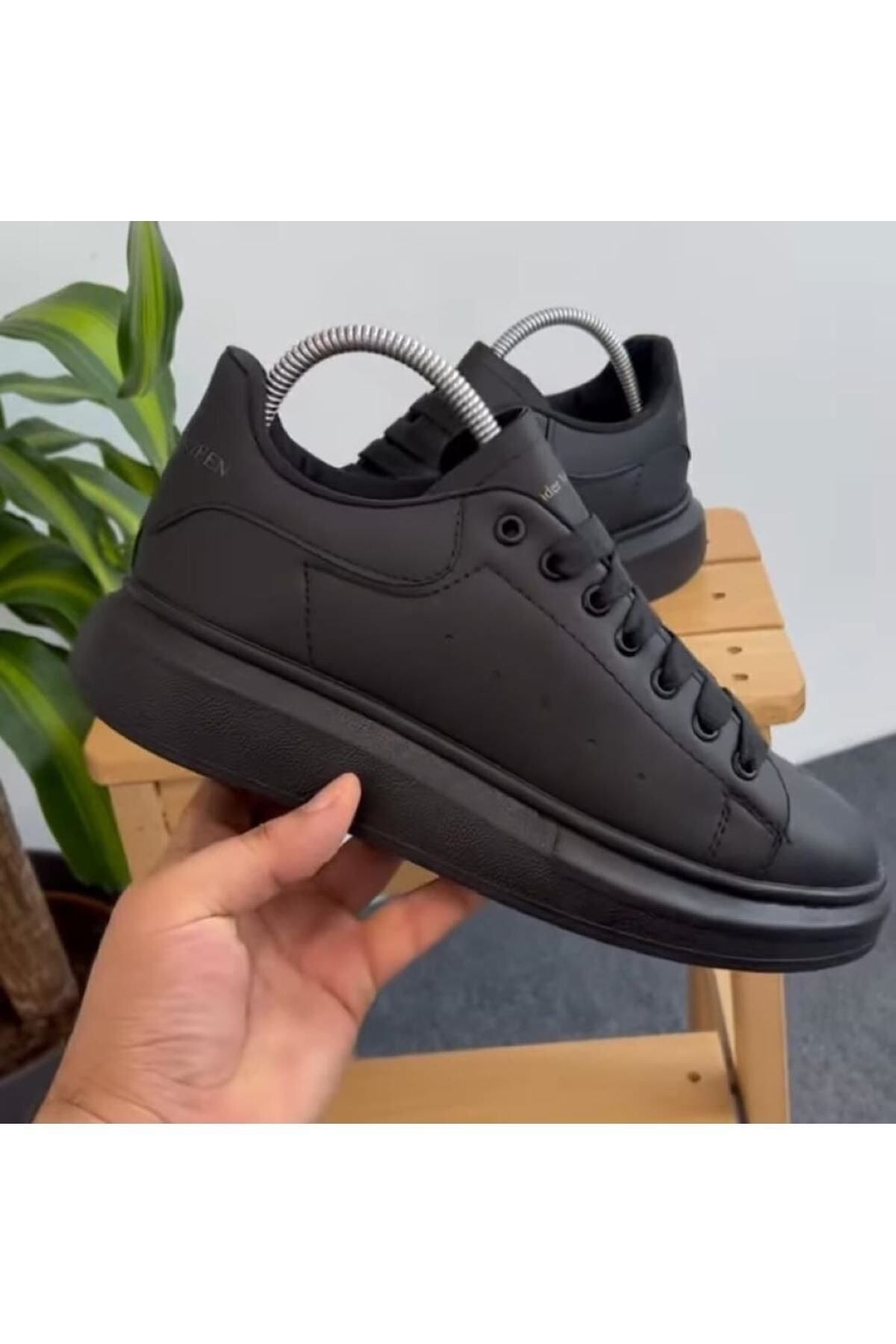 BAY ARMEDON Unisex Siyah Sneaker Günlük Kalın Taban Spor Yürüyüş Ayakkabı