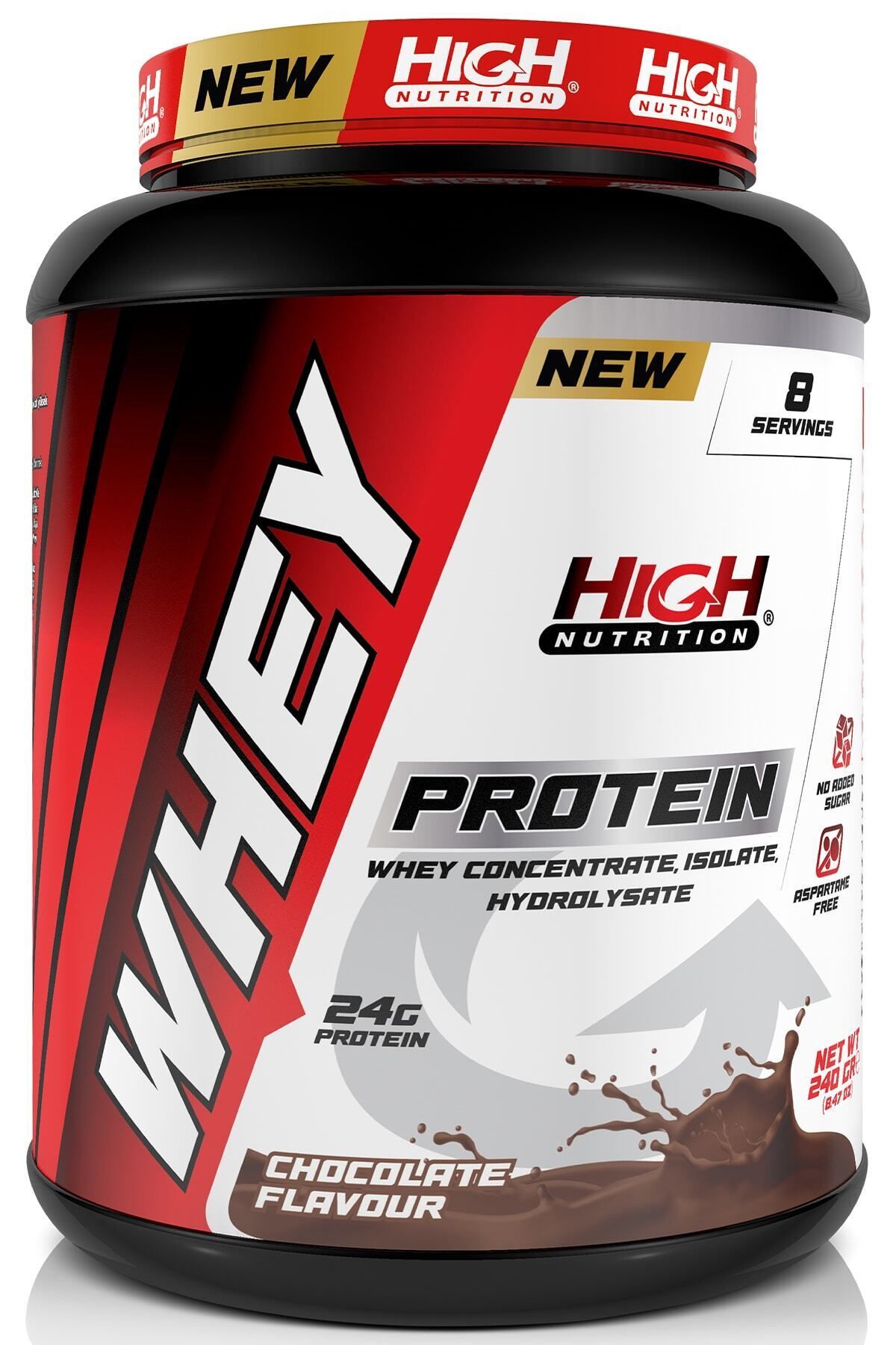 High Nutrition Protein Tozu 240 Gr Çikolata Aromalı Whey Protein 24 Gram Protein 8 Servis
