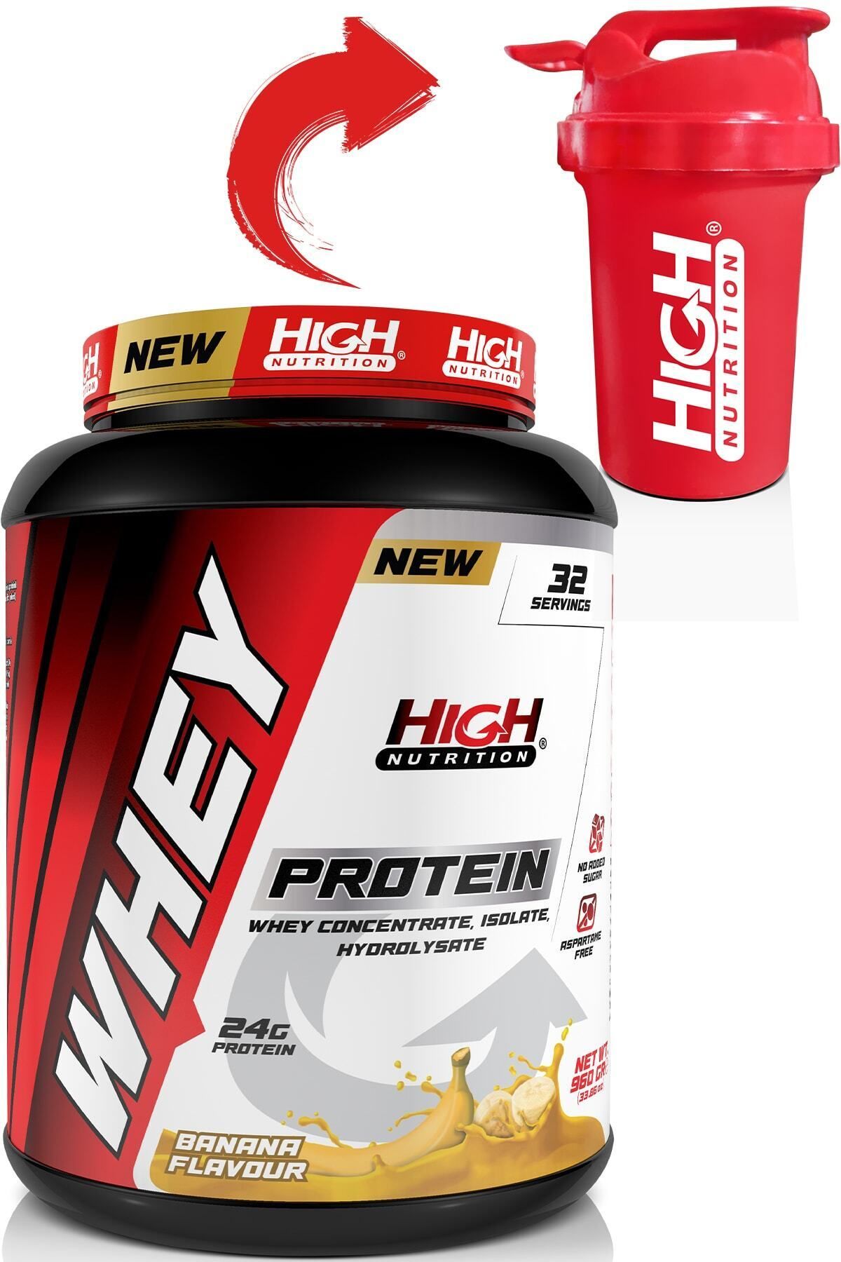High Nutrition Whey Protein 960 gr Muz Aromalı Protein Tozu 24 gram Protein