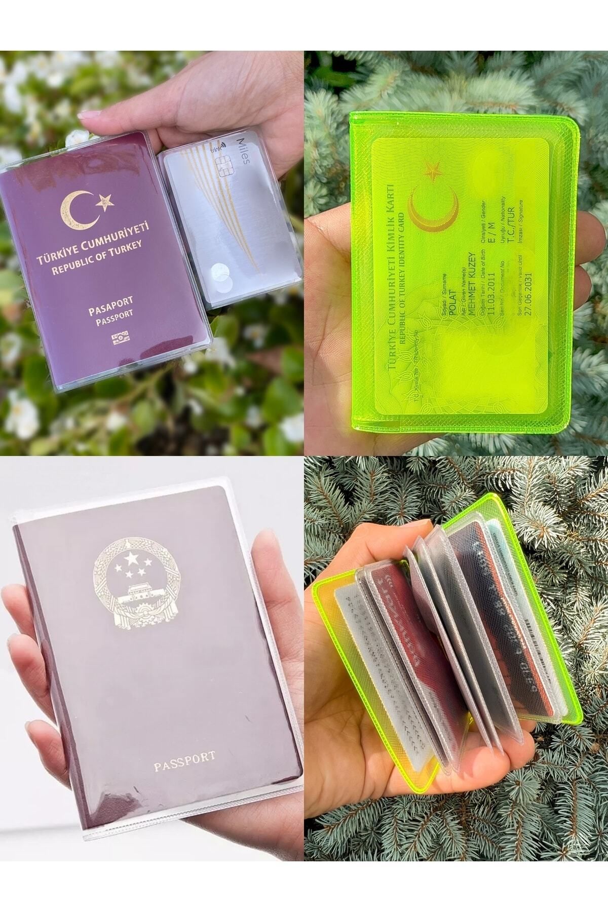Gempo Şeffaf Pasaport Kılıfı Ve Unisex Erkek Kadın Cüzdan Kartlık Seyahat Için Pasaport Kabı Cüzdan