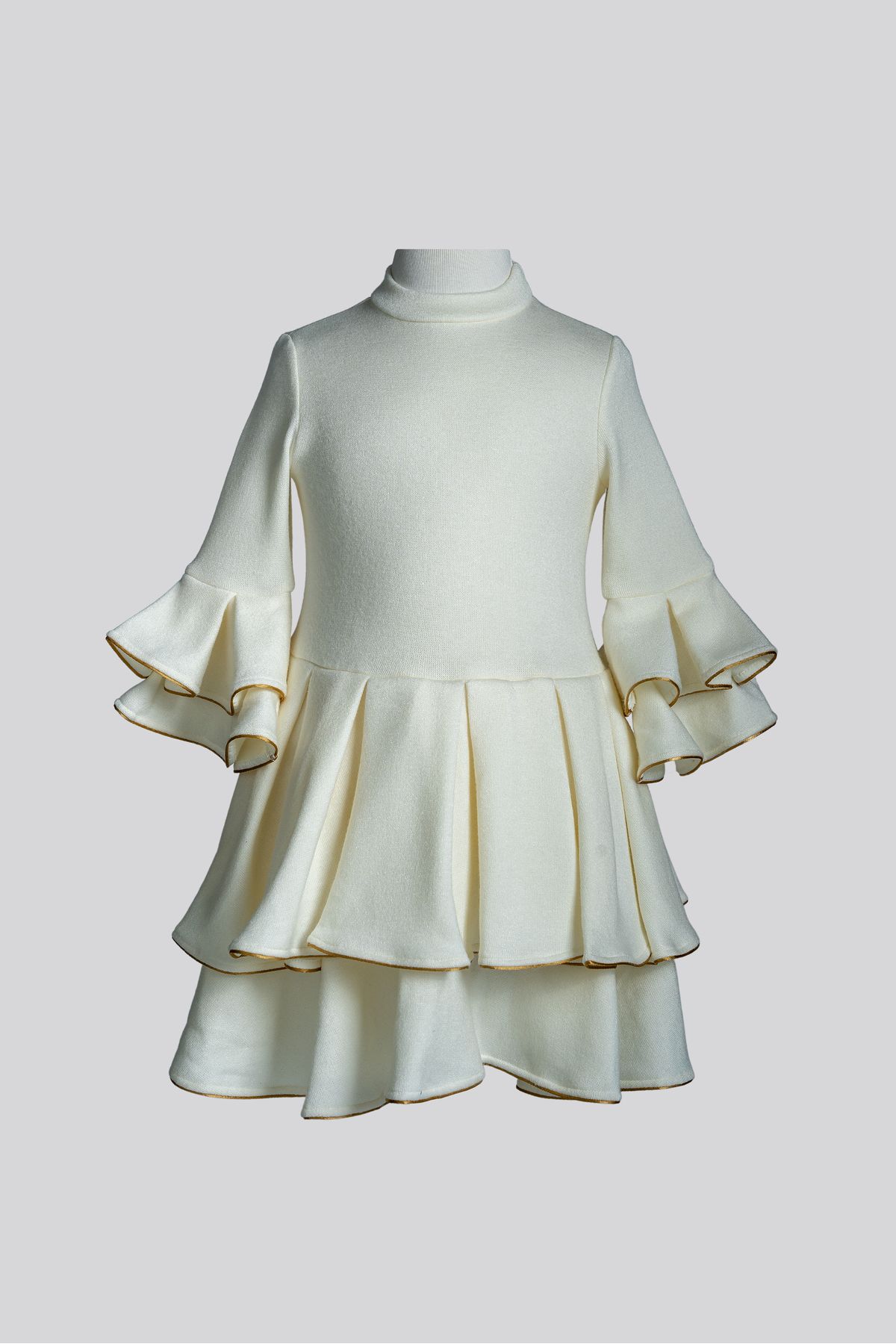 Augie Leauphant Beyaz Altın Biyeli Elbise