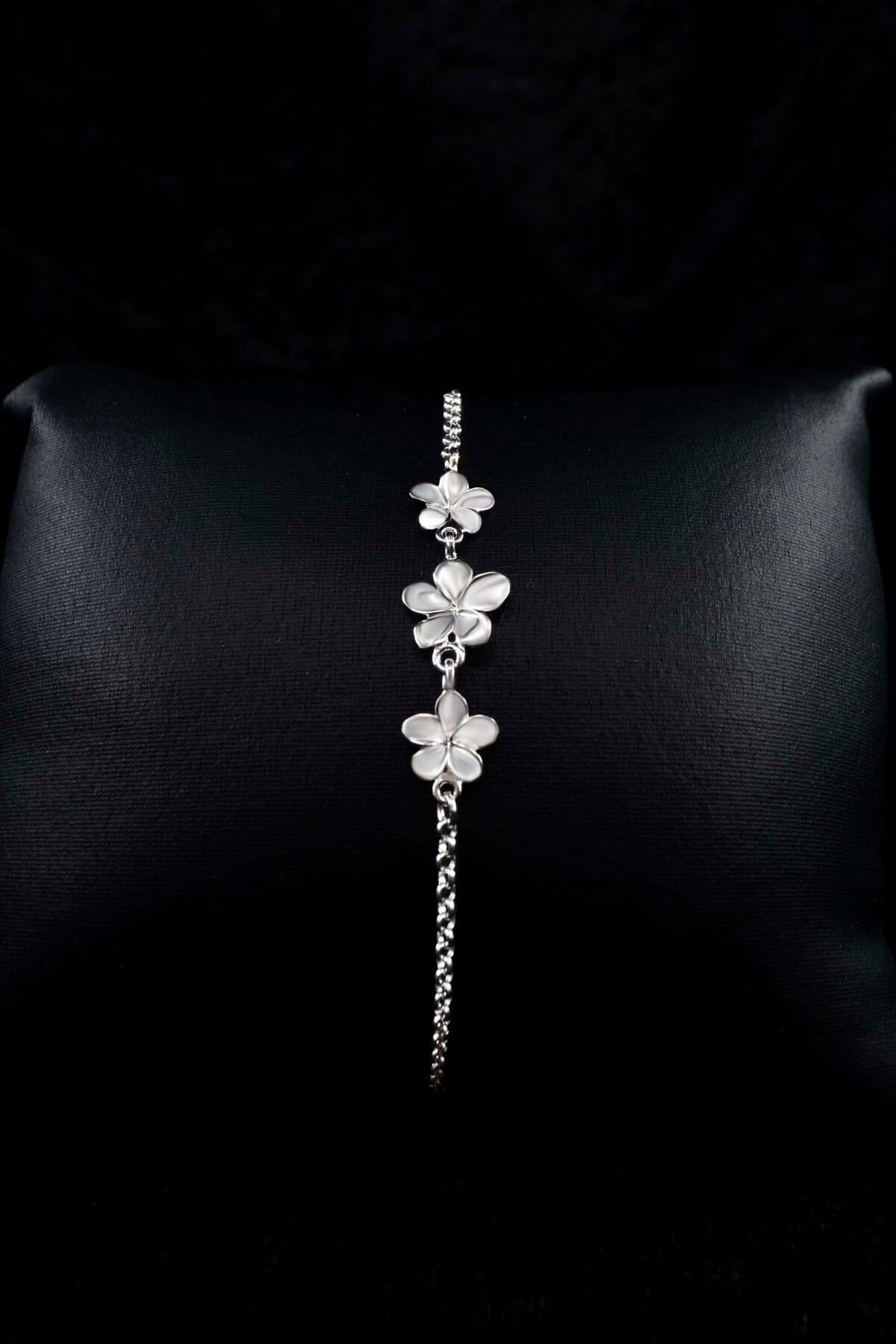 Parmas Design Çiçek Kadın 925 Ayar Gümüş Halat Zincir Bileklik