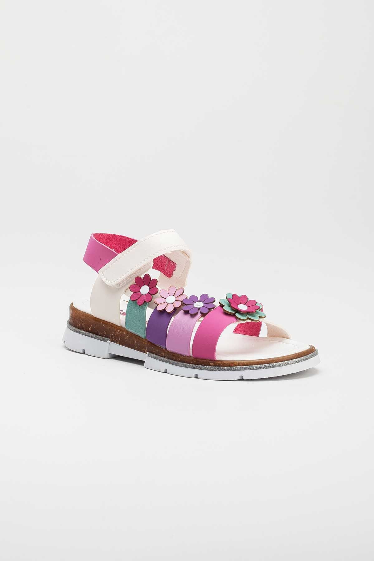 İeg Perla Kids Kız Çocuk Ortopedik Çiçek Detaylı Sandalet(26-36 Num.)