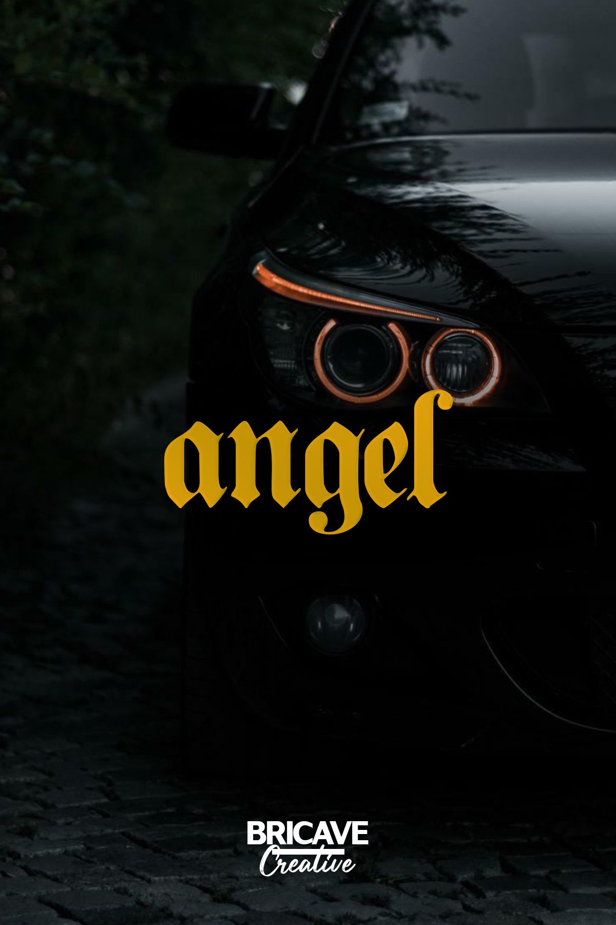 Bricave angel Melek Yazı JDM Araba-Motosiklet Cam Etiket Sticker 11,9x6cm