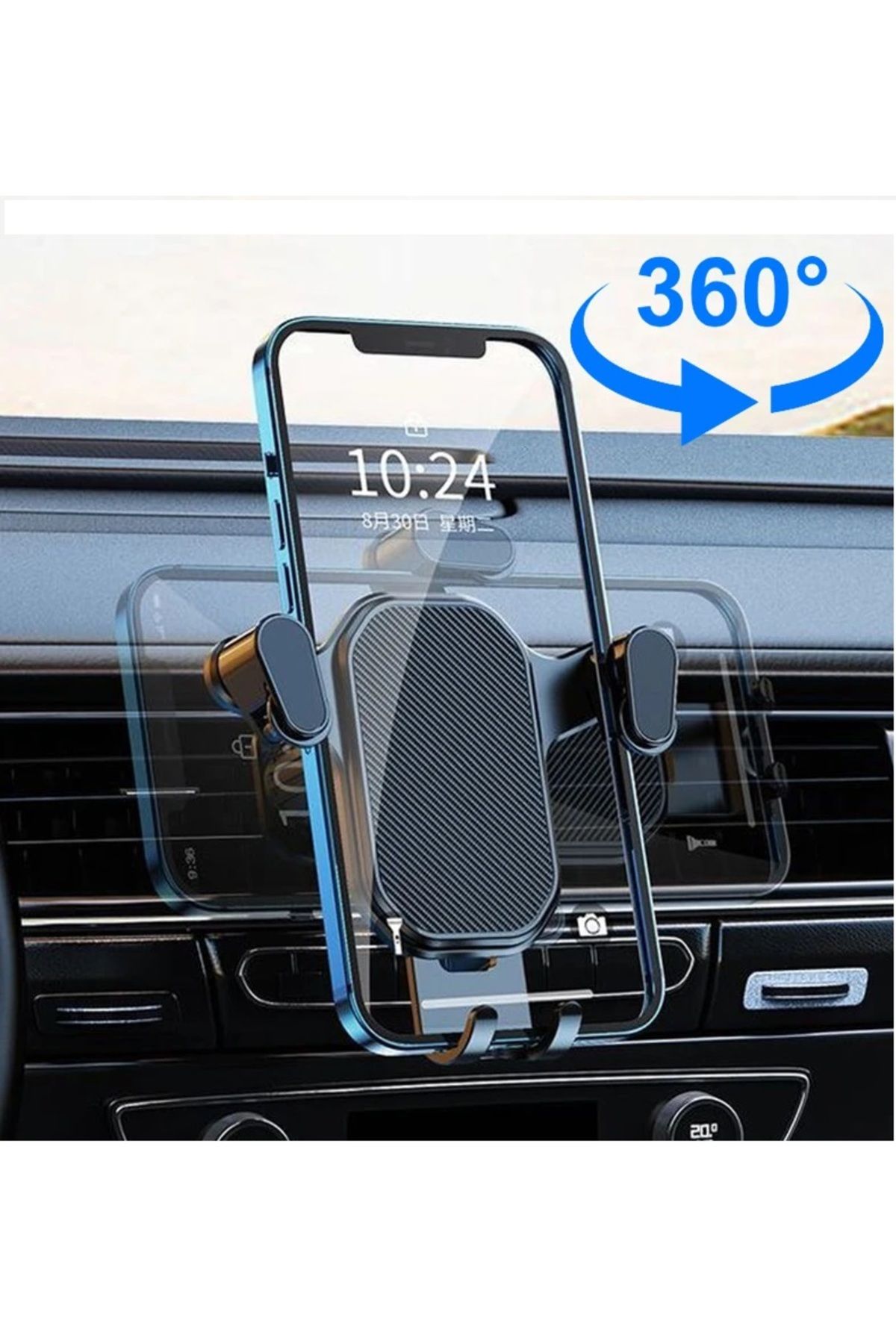 MyBlack Klipsli Araç Telefon Tutacağı Klima Peteği Telefon Tutacağı Yaylı Metal Klipsli Düşmeme Garantili