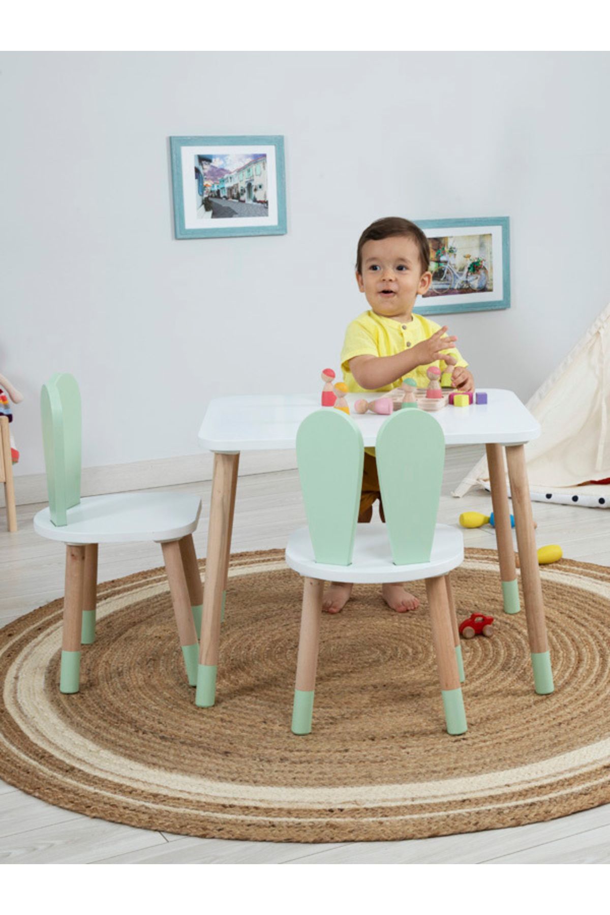 Bee Smart Çocuk Montessori Masası Sandalyesi, Aktivite Masa Sandalye