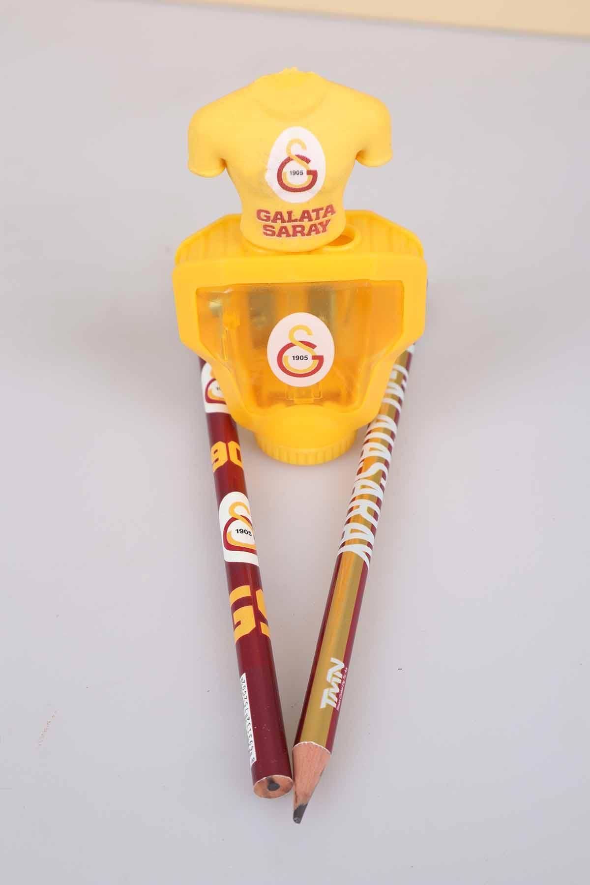 Galatasaray Lisanslı 2'li Kurşun Kalem Ve Otomatik Kalemtraş Seti