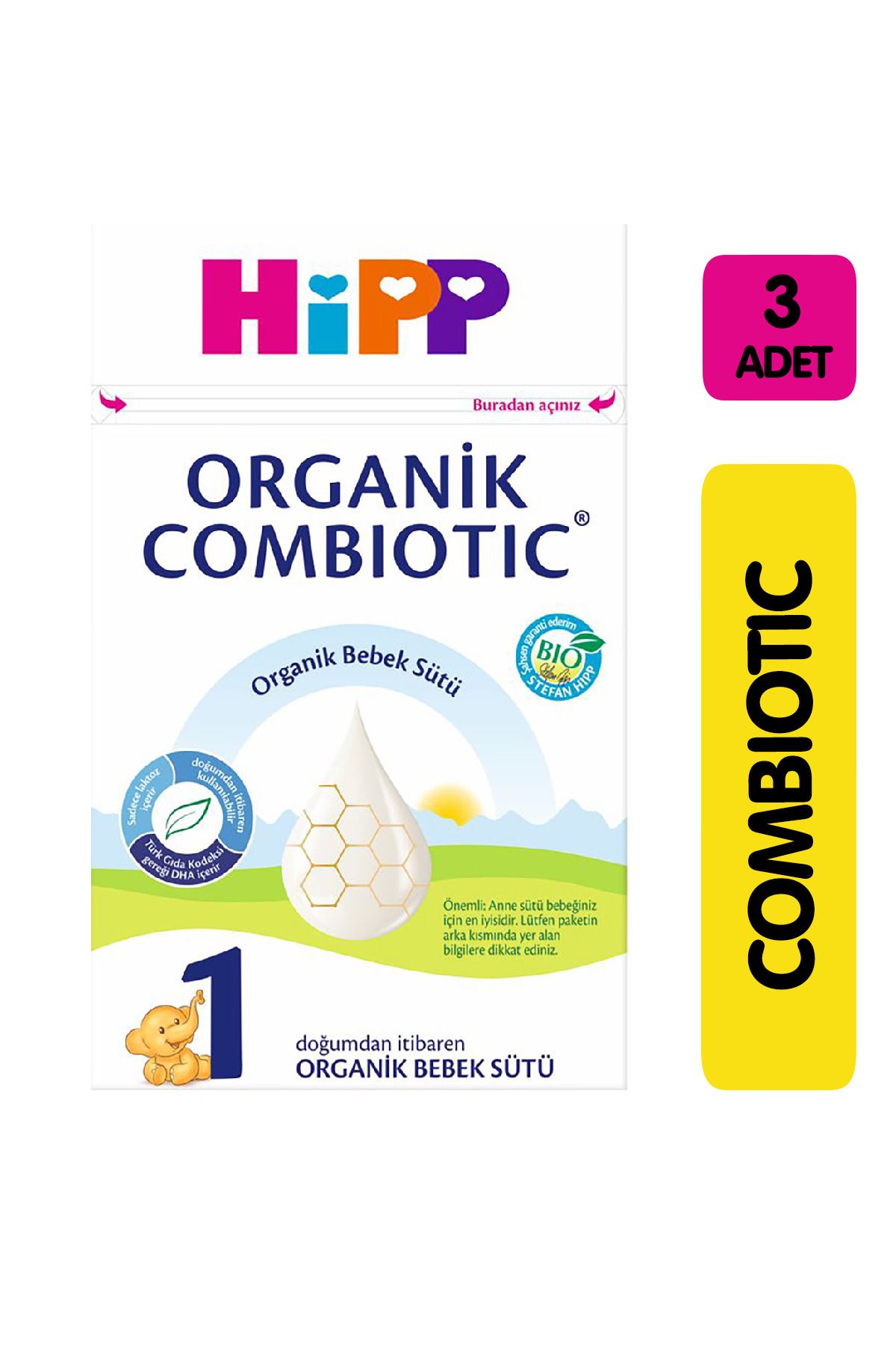 Hipp Organic Combiotic Devam Sütü 1 Numara 800 gr 3 lü Paket