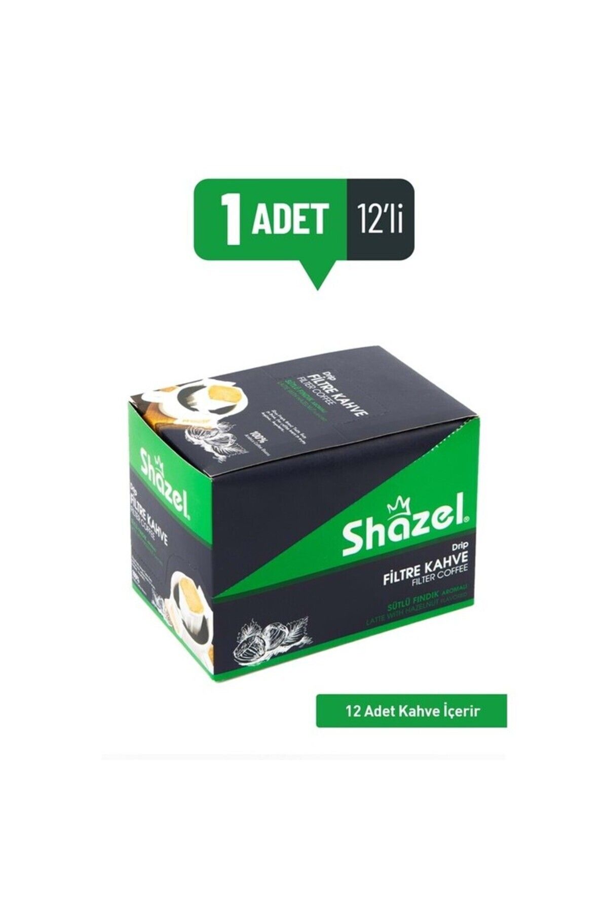 Shazel Drip Filtre Kahve Fındıklı 15G x 12 Adet