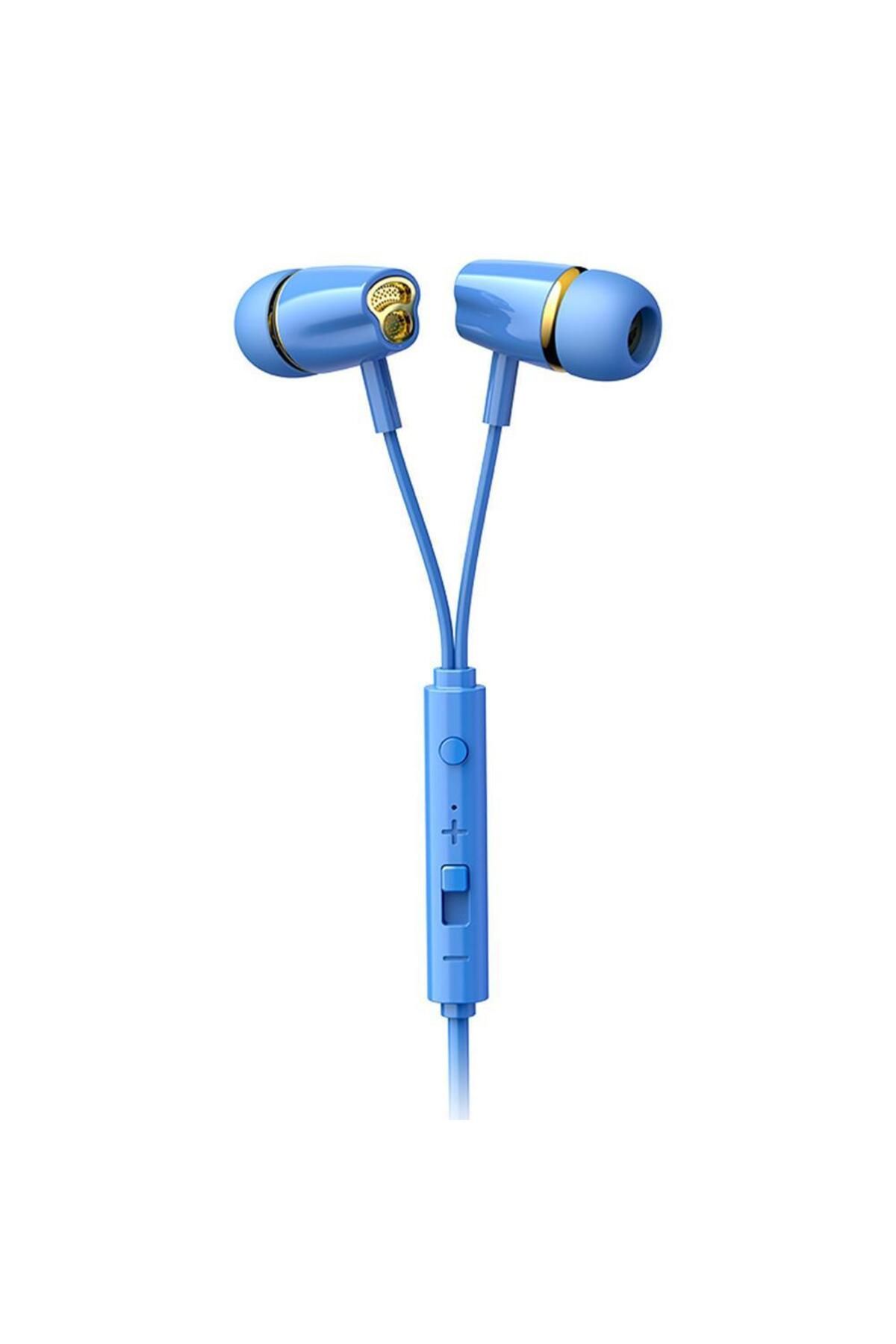 Joyroom Jr-el114 3.5mm Evrensel Kablolu Kulak Içi Stereo Kulaklık Mavi