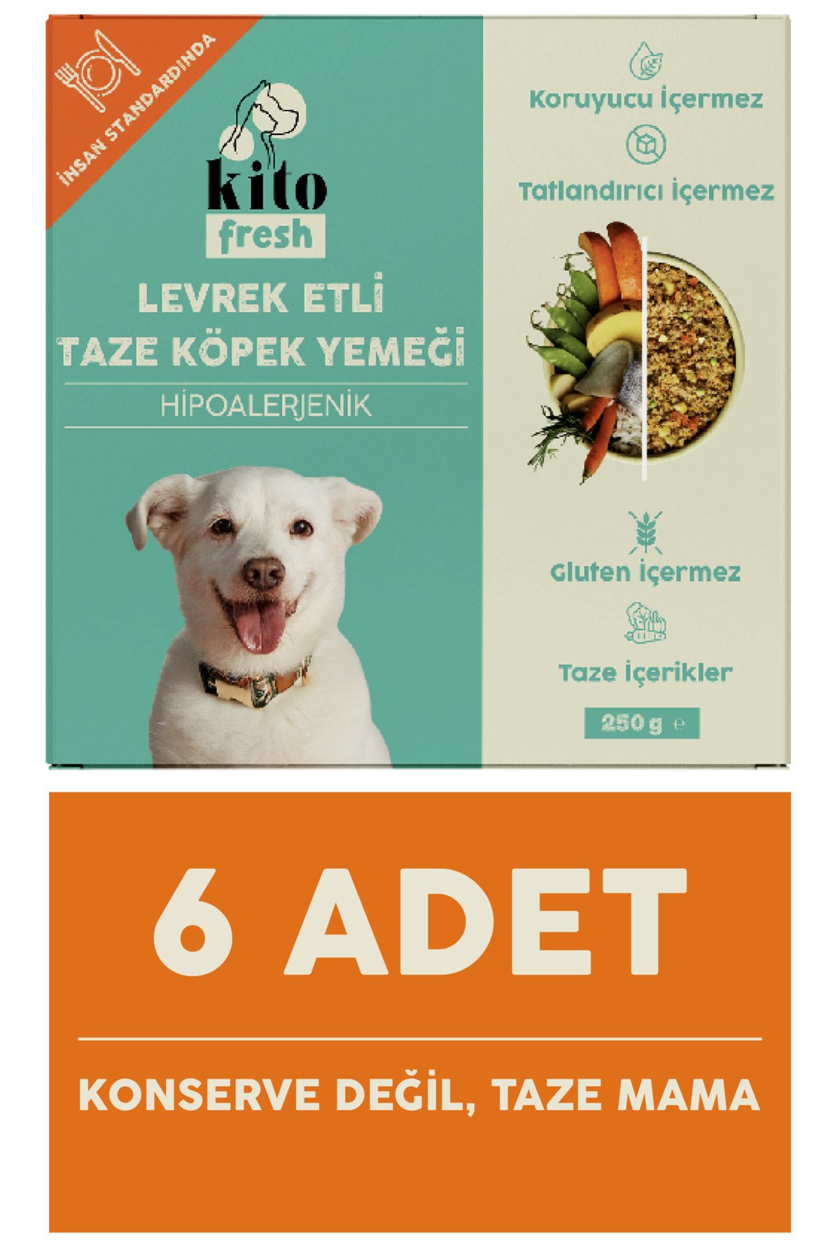 kito Fresh Levrek Etli Taze Köpek Yemeği X 6 (1,5 KG)