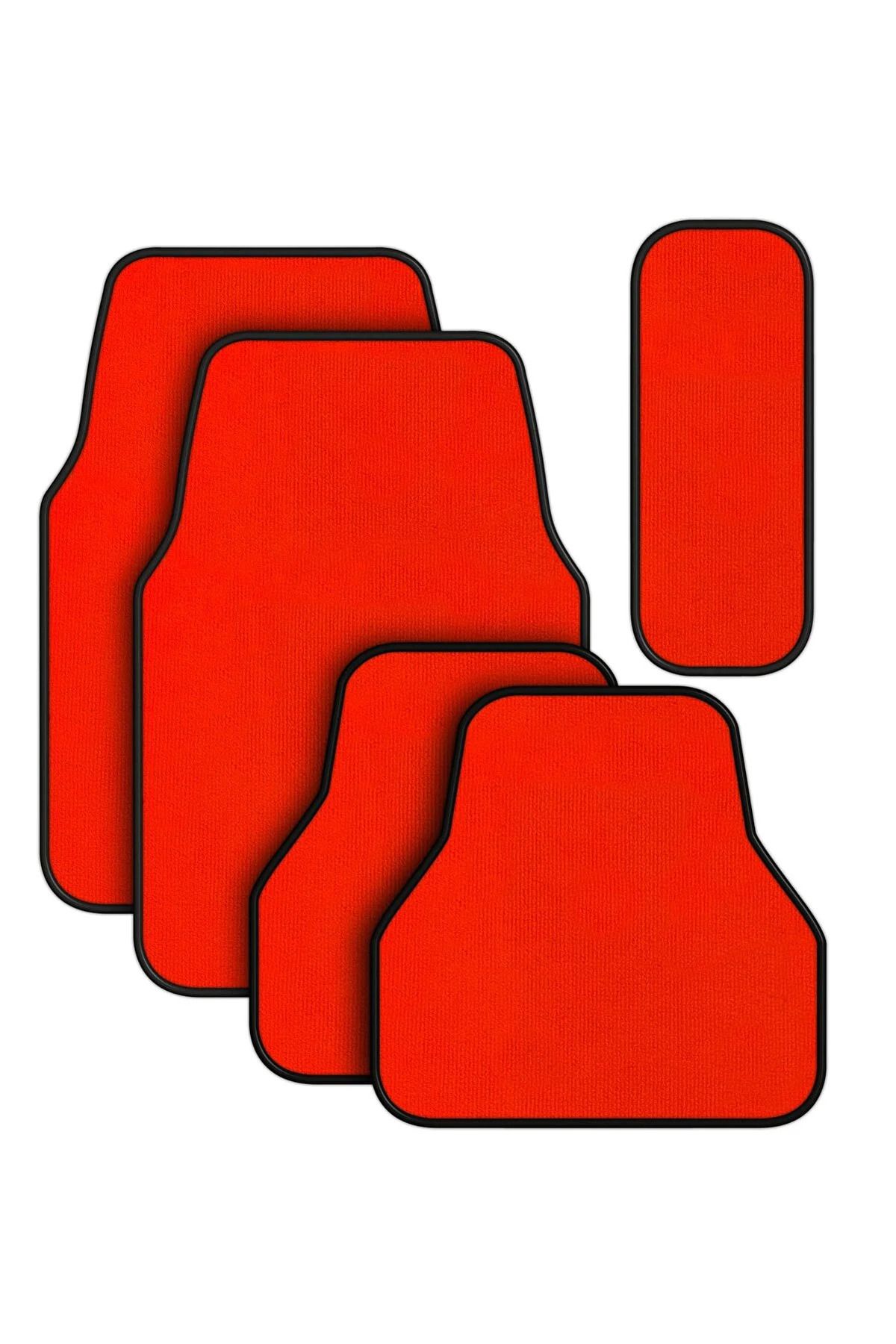 NiCe Shop Oto Halı Paspas Kırmızı 5li Set- Her Araca Uygun