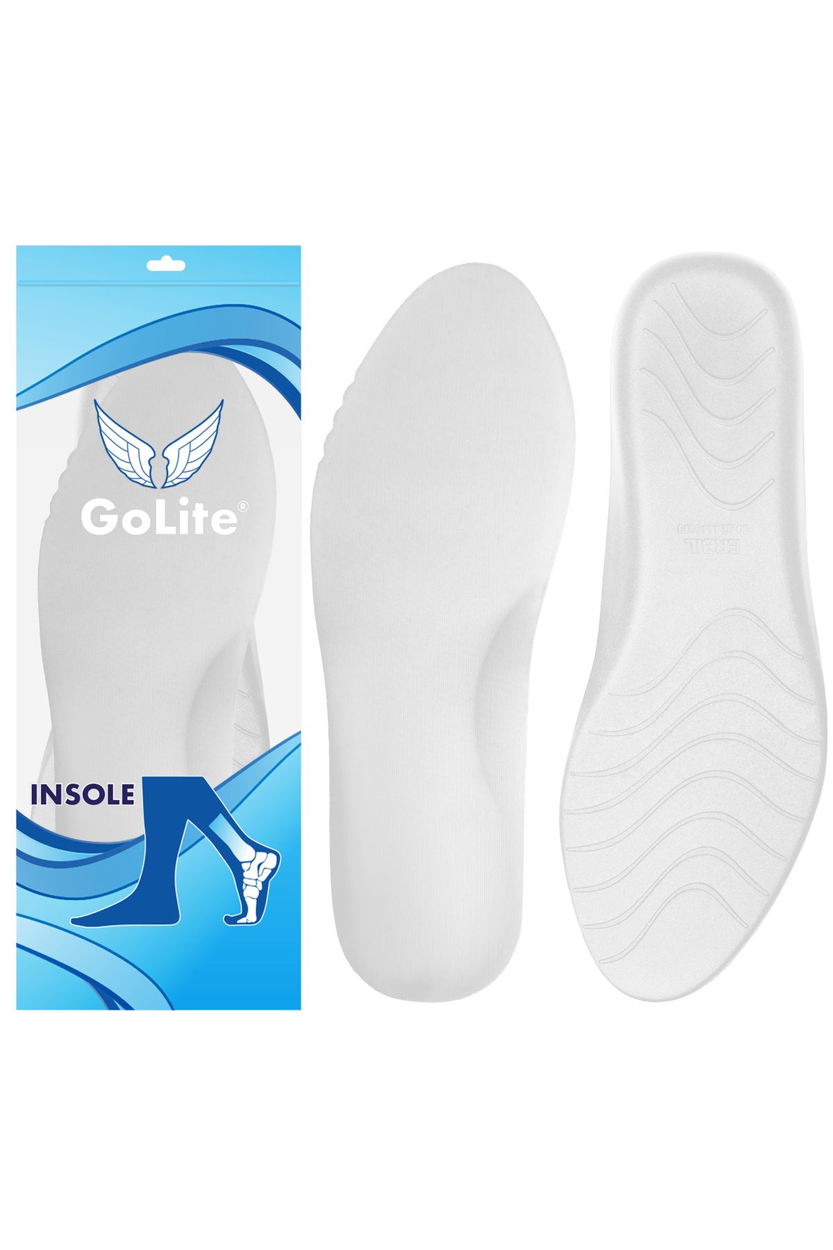 GoLite Ortopedik Tabanlık Extra Konfor Ayakkabı Tabanlığı, Memory Foam Hafızalı Ayakkabı Tabanı - M24 Beyaz
