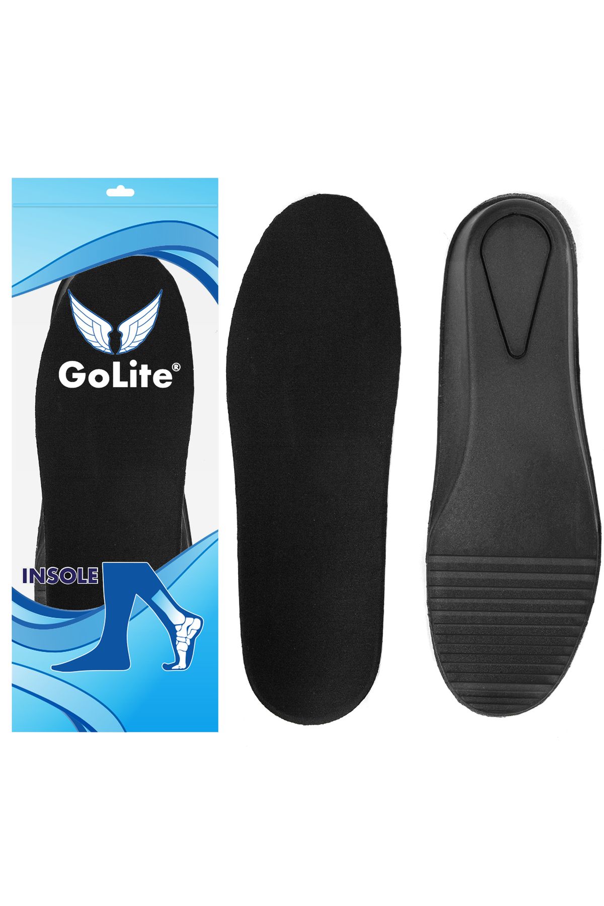 GoLite 2.5 Cm Boy Uzatıcı Tabanlık, Gizli Topuk Yükseltici Ayakkabı Tabanlığı - Mz15 Siyah