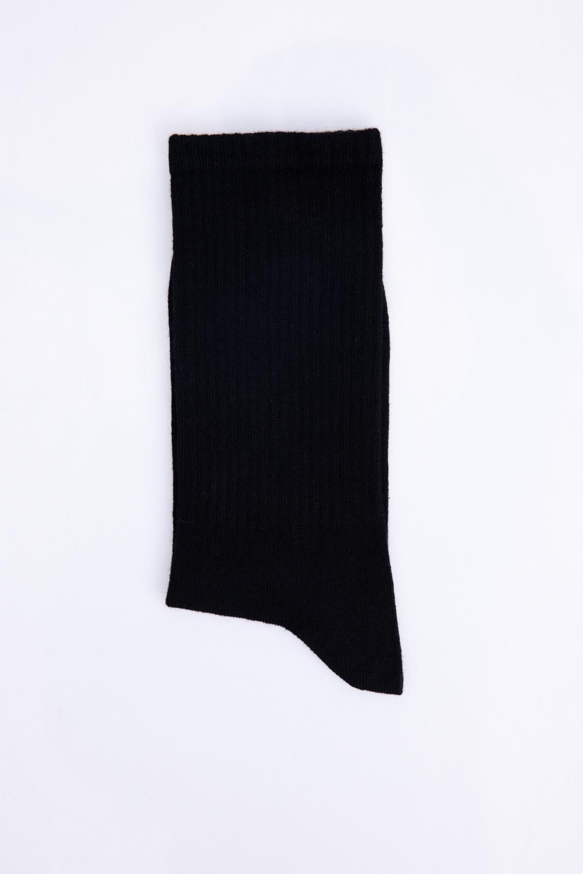 Tudors Unisex Çizgili Kolej Siyah Tenis Çorabı