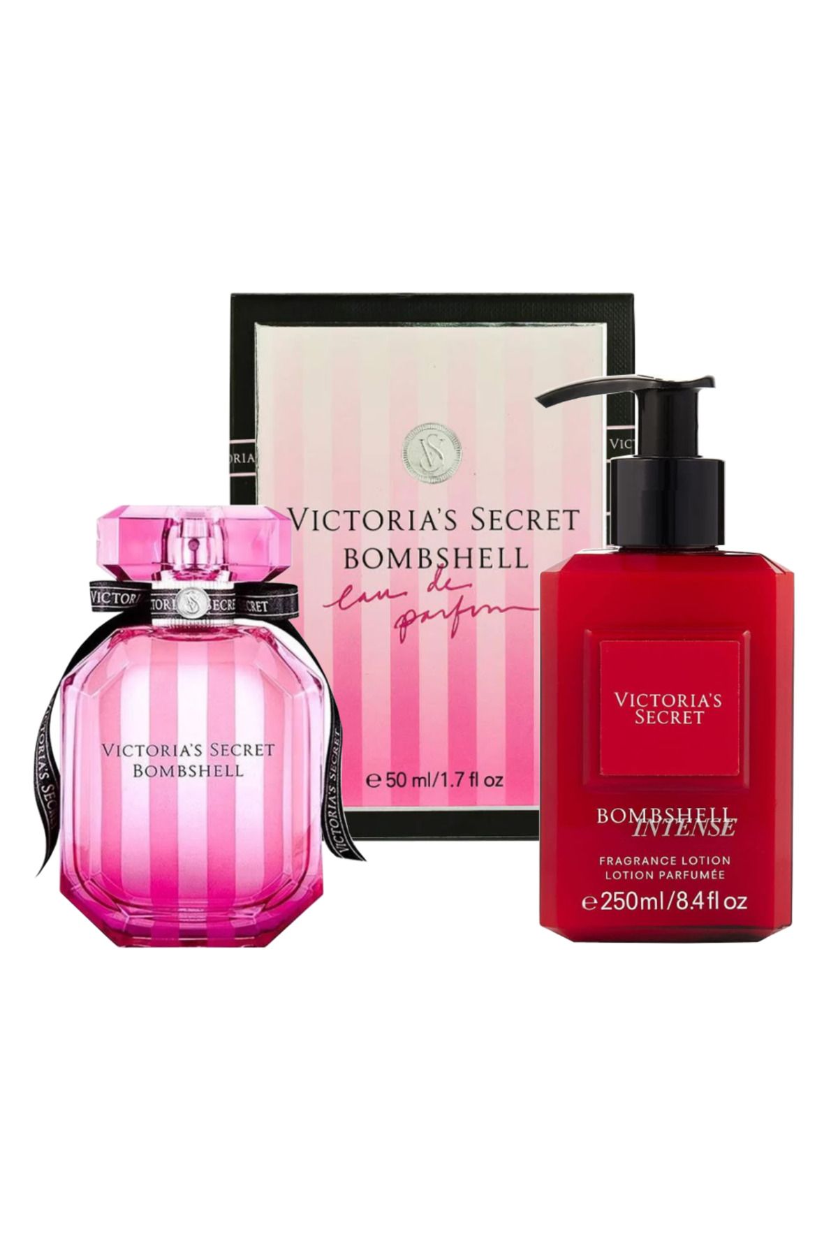 Victoria's Secret Bombshell Edp 50ml Kadın Parfüm + Bombshell intense 250ml Vücut Losyonu 2li Set
