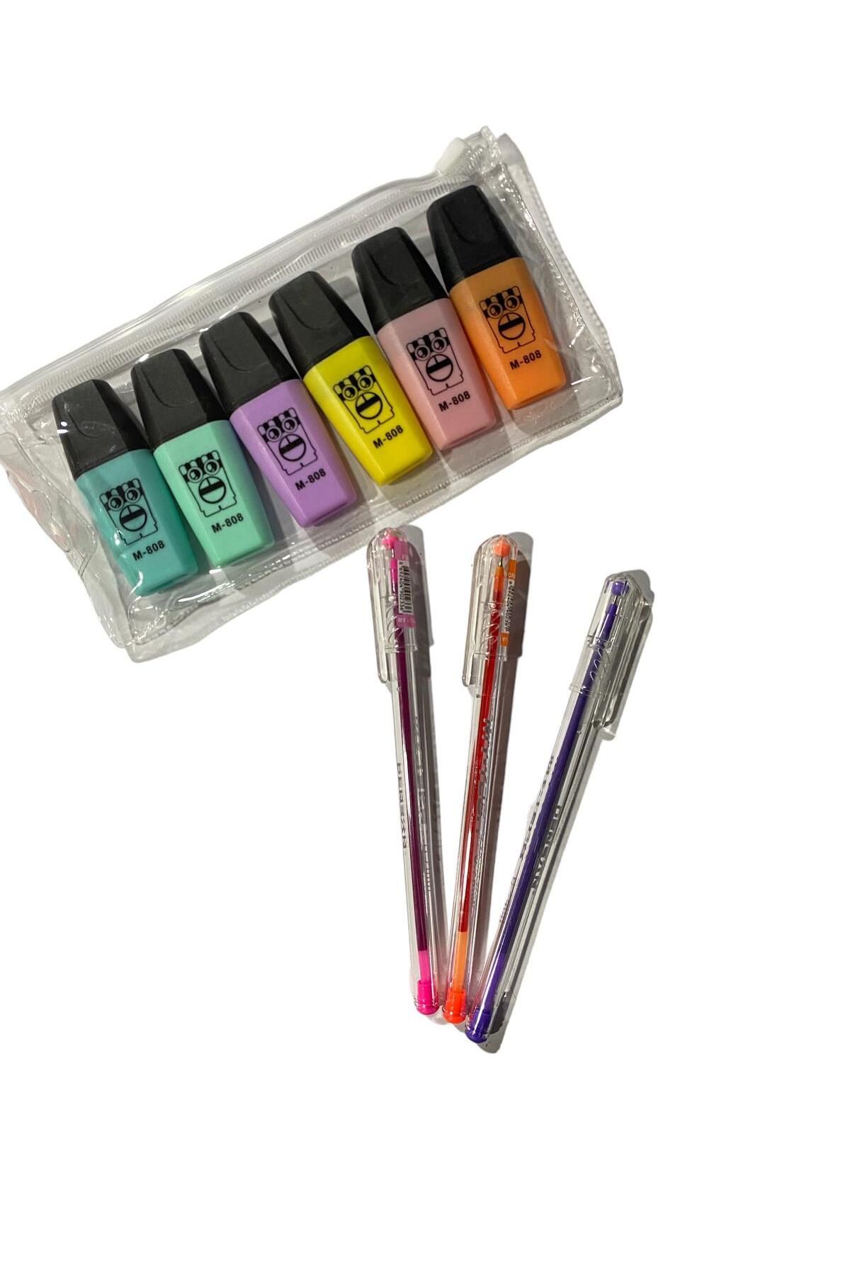 Dudo Baby 6 lı Fosforlu Kalem Ve 3 lü Renkli Tükenmez Kalem Set