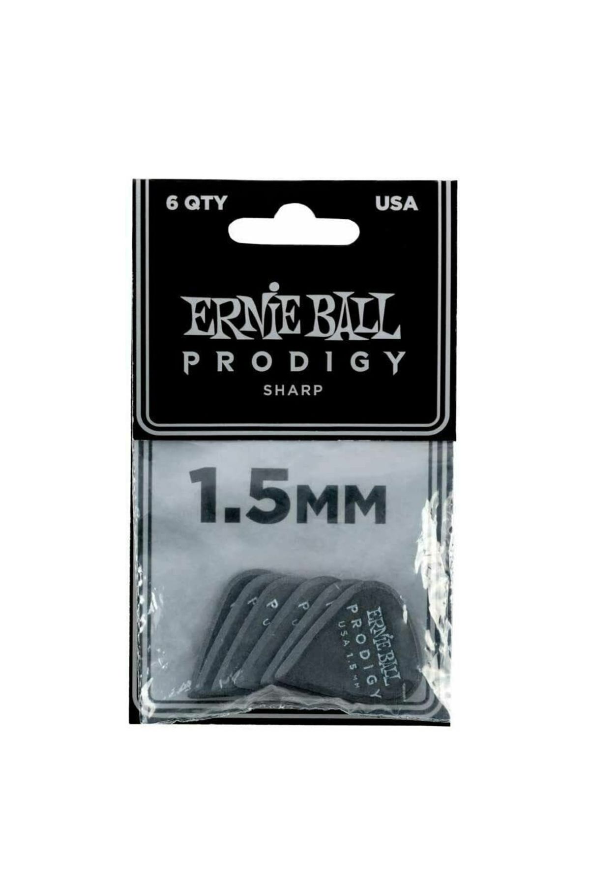 Ernie Ball P09335 1.5mm Black Sharp Prodigy Pena (6'lı Set
