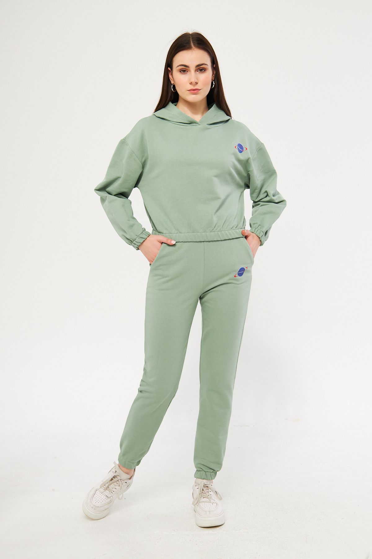 LİVE SPORT Kadın 3 iplik Pamuklu İçi Şardonsuz Eşofman Takımı Mint Yeşili