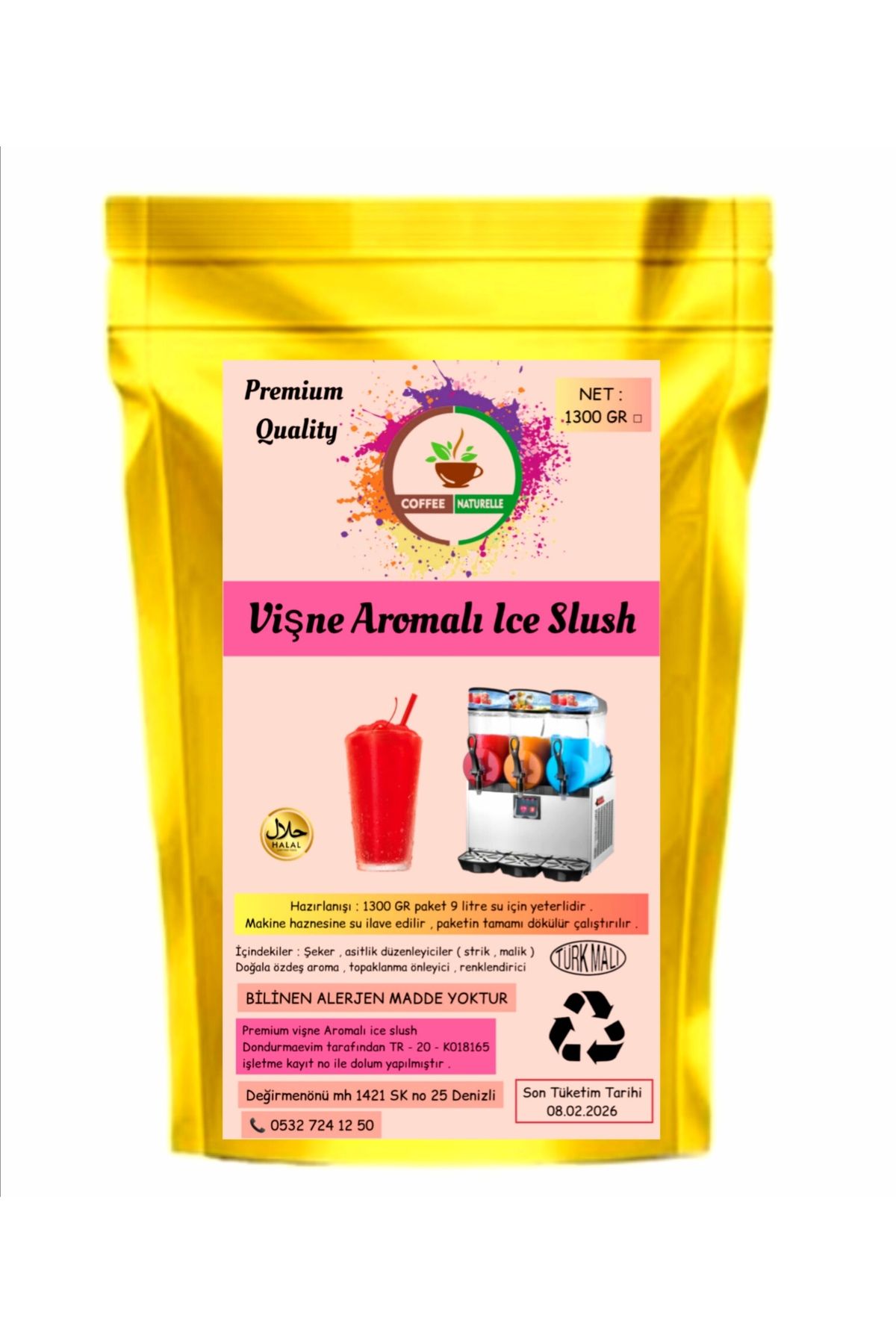 coffee Naturelle Vişne Ice Slush - Buzlaş - Karlama - 1300 GR - Premium Quality