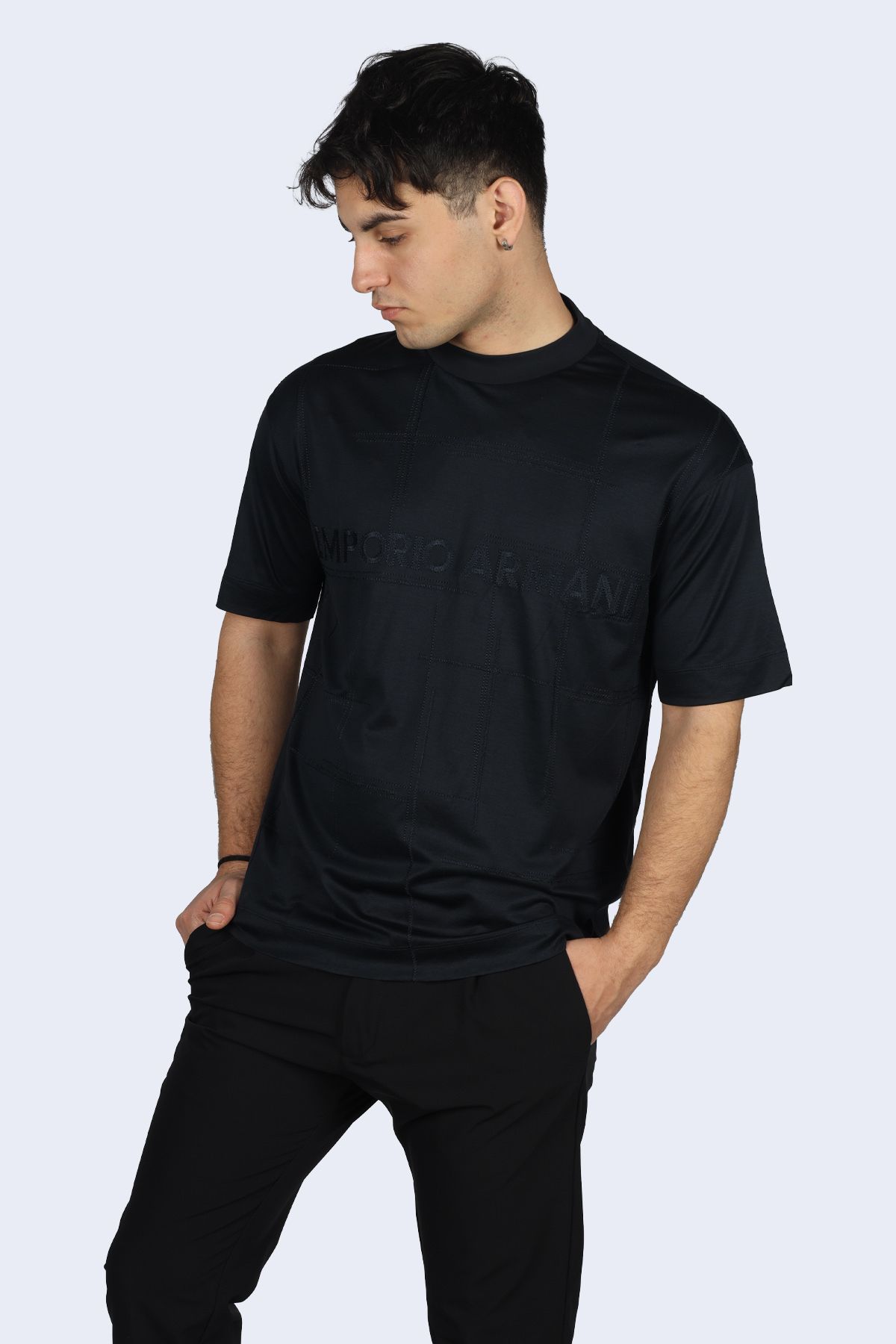 Emporio Armani Erkek Logolu Yuvarlak Yakalı Kısa Kollu Günlük Kullanım Lacivert T-Shirt 3D1TD1 1JUVZ-0920