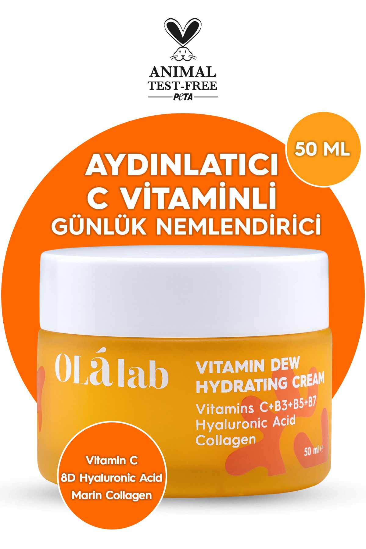 OlaLab C Vitaminli Aydınlatıcı Leke Karşıtı Günlük Su Bazlı Nemlendirici Krem 50 ml