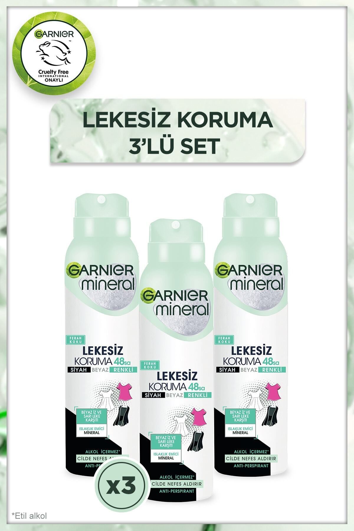 Garnier Mineral Lekesiz Koruma Ferah Koku Sprey Spray Deodorant 3'lü Set