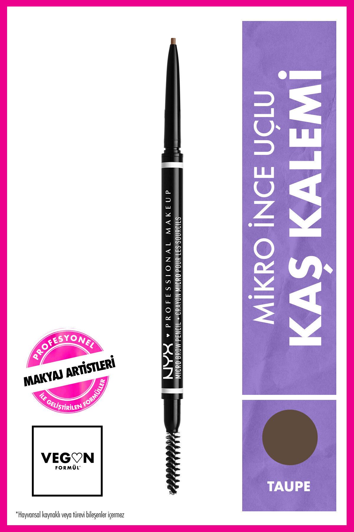 NYX Professional Makeup Ultra İnce Kaş Kalemi - Micro Brow Pencil Taupe 5 g 800897836702