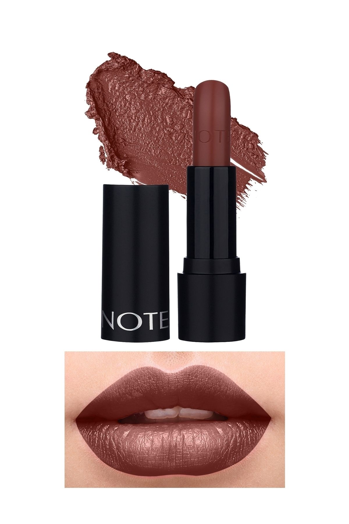 Note Cosmetics Deep Impact Lipstick Kremsi Dokulu Yarı Parlak Ruj 07 Warm Chocolatte - Kahverengi