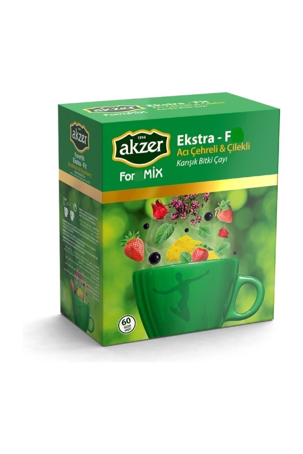 Akzer Formmix Extra Fit Karışık Bitkisel Çay Acı Cehre Ve Çilek Parçacıklı