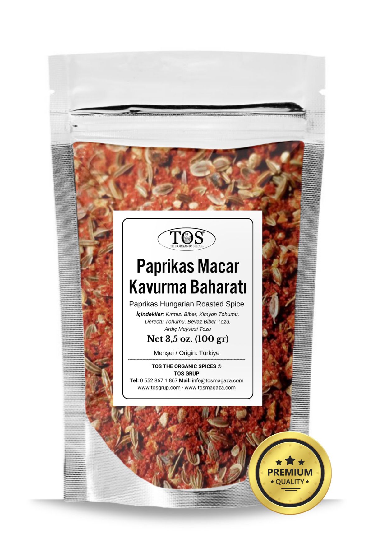 TOS The Organic Spices Paprikas Macar Kavurma Baharatı 100 Gr