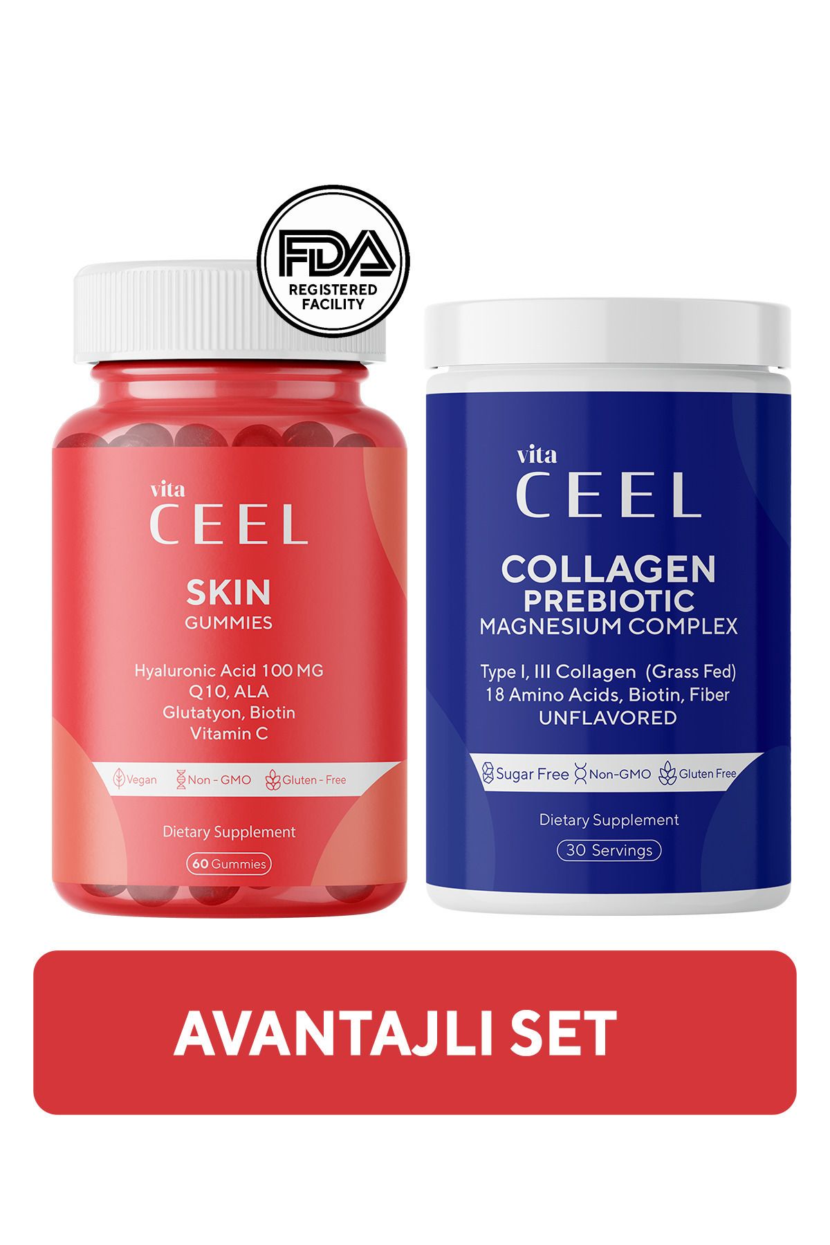 Vita Ceel 2'li Cilt Vitamini Ve Magnezyum Complex, Collagen Tip 1, 3