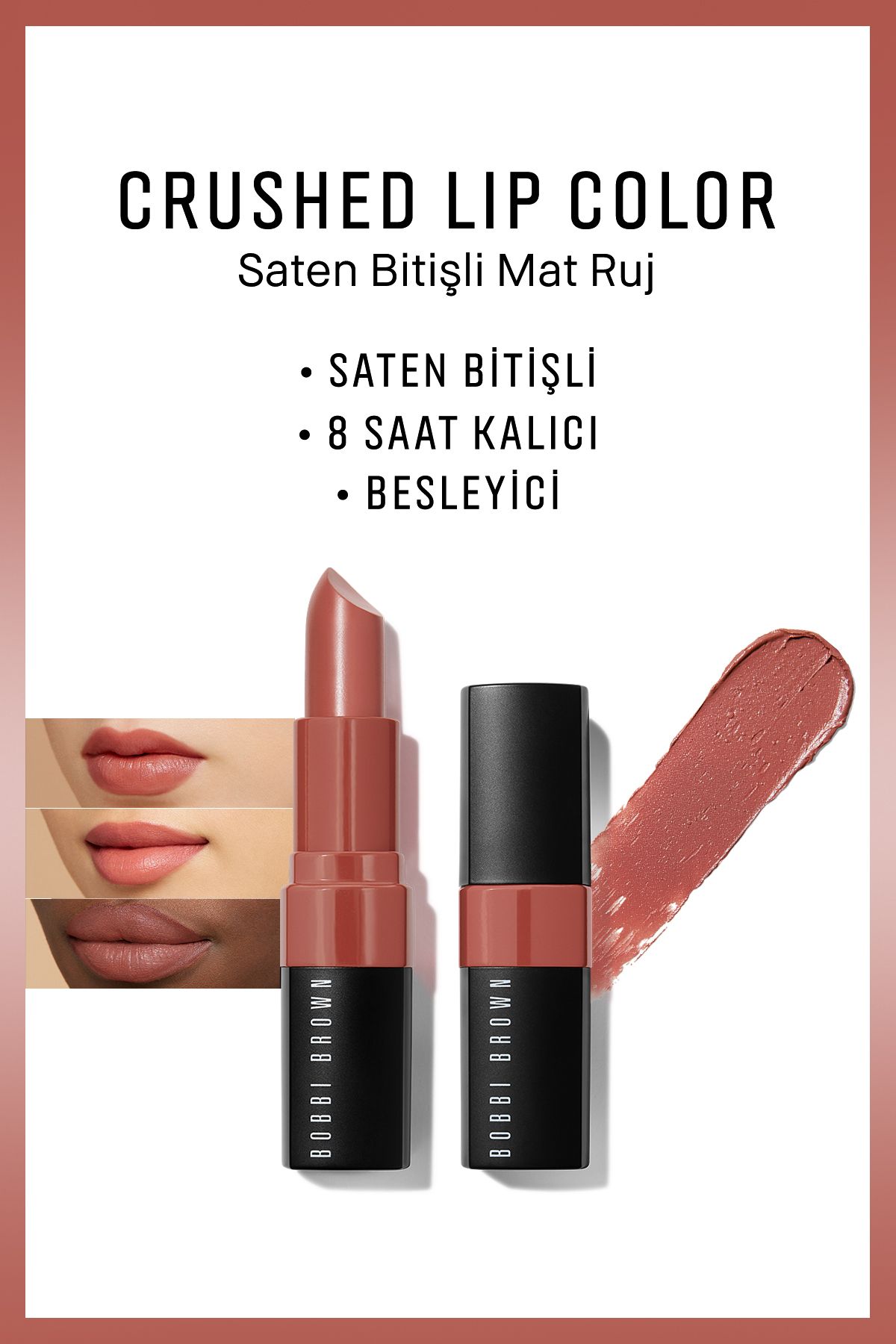 Bobbi Brown ITALİAN ROSE - CRUSHED LİP COLOR SATİN FİNİSH MATTE LİPSTİCK PSSN314