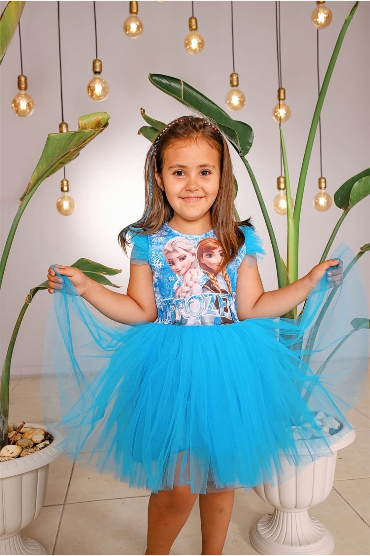 Kokosh Kız çocuk tüylü kabarık abiye elbise