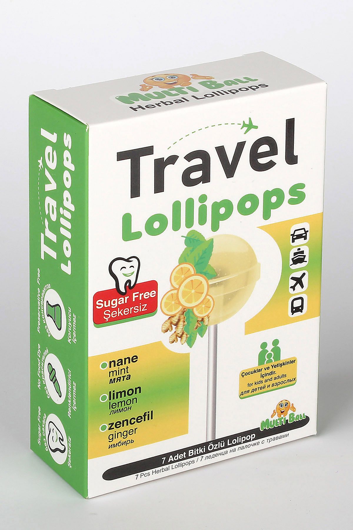 Multiball Travel Lollipops Yeni Formül Şekersiz 7 Ad