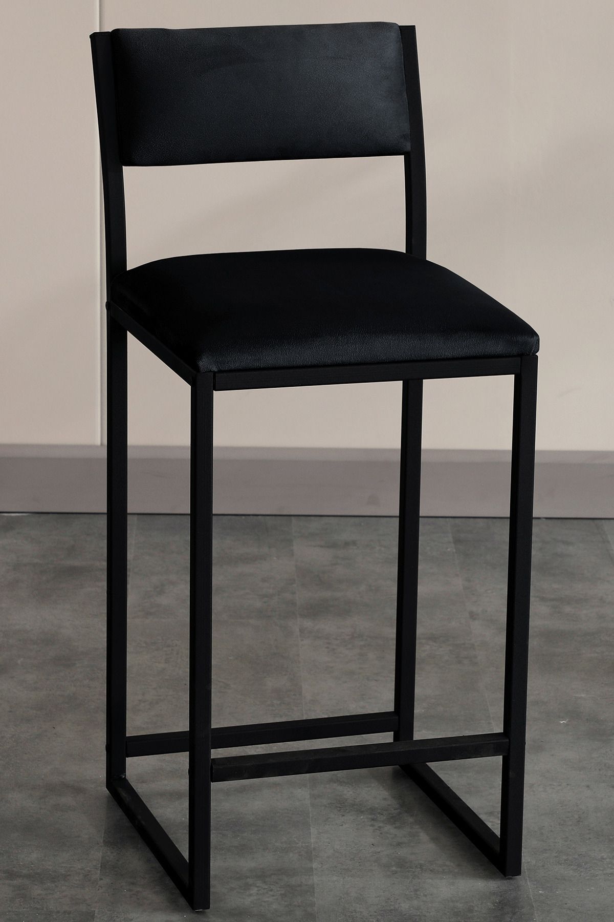 Lumodi Mobilya Retro Bar Sandalyesi Ada Mutfak Sandalyesi Bar Taburesi Mutfak Sandalyesi 65 cm - Siyah