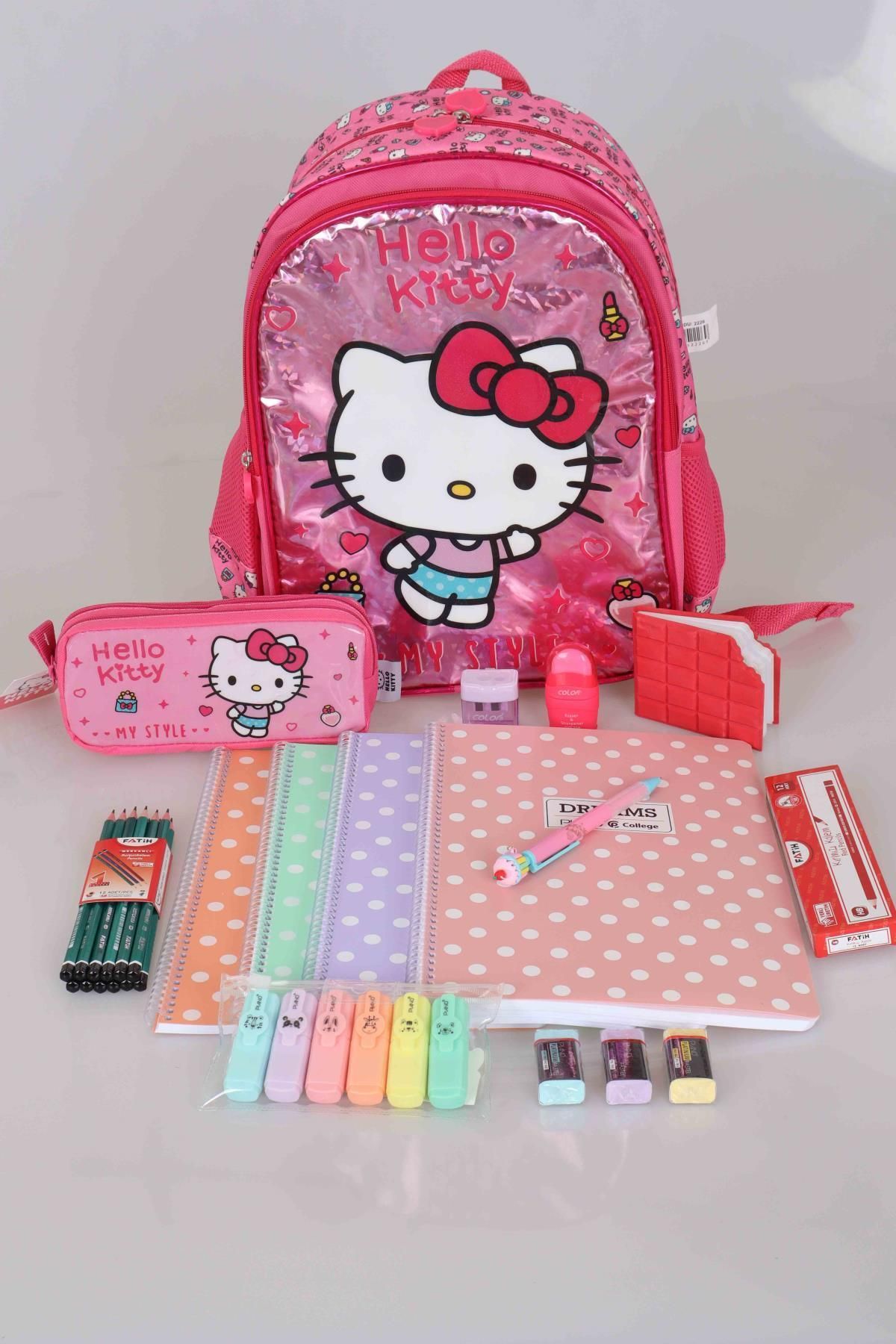 Hello Kitty Lisanslı Ilkokul Çantası Ve Kırtasiye Seti *çilek Kokulu Not Defteri*