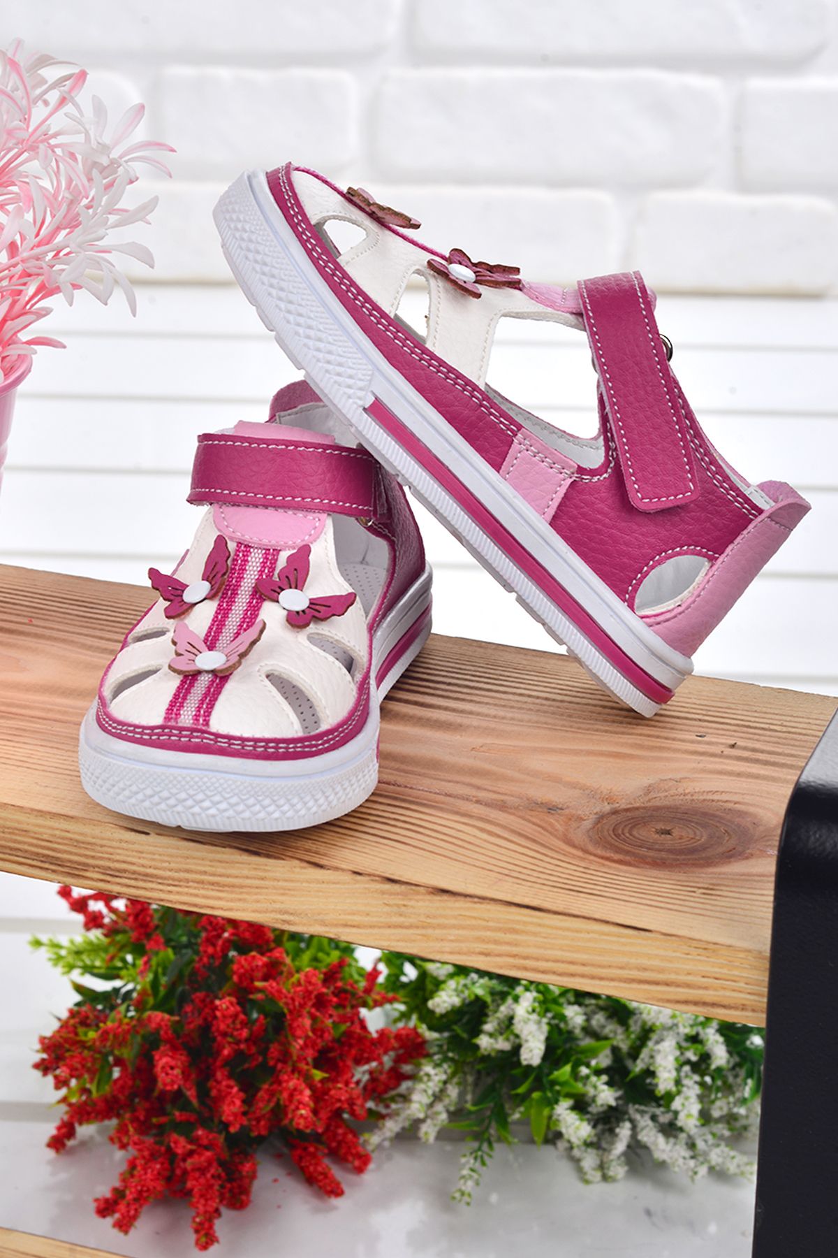 Kiko Kids 2217-22 Ortopedik Kız Çocuk Bebe Ayakkabı Sandalet