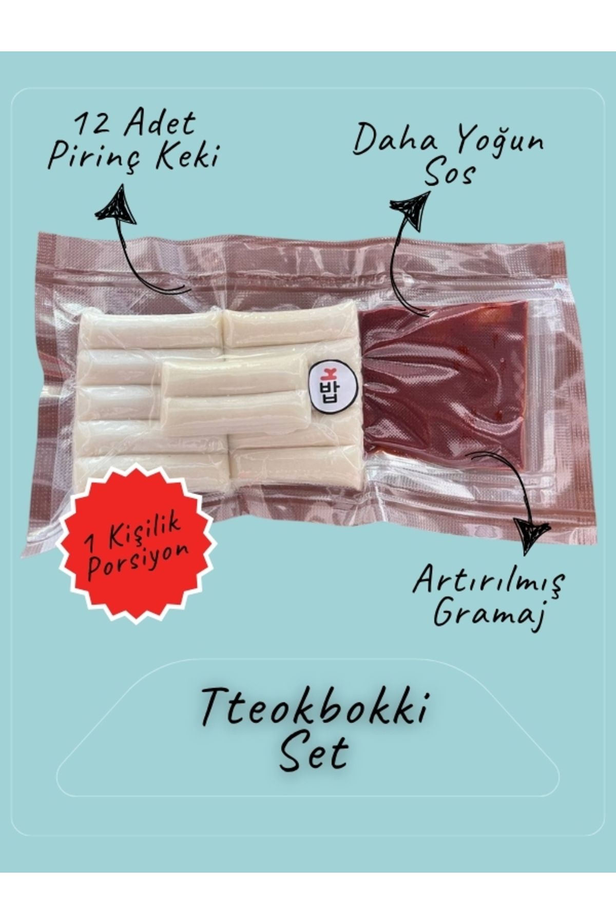 K Bap Food Tteokbokki Seti - Pirinç Keki ve Sos