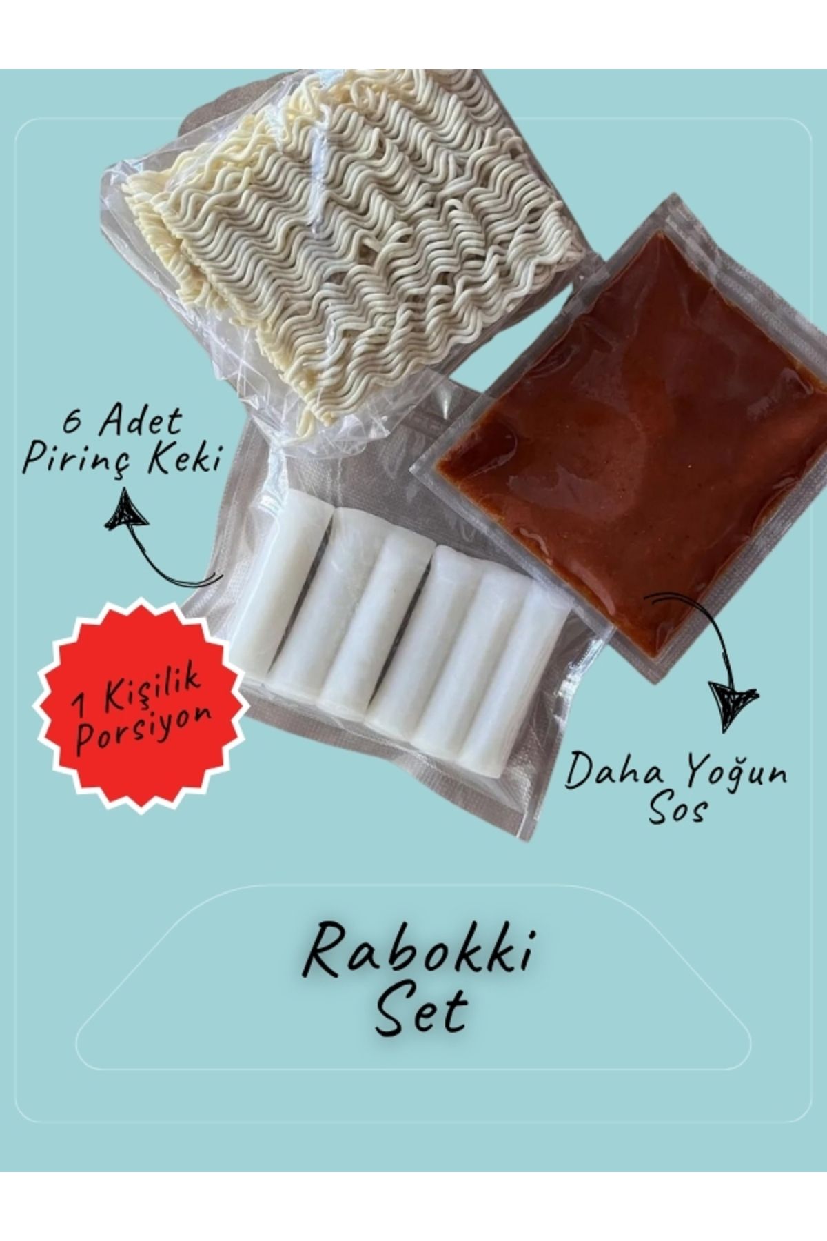 K Bap Food Rabokki Seti - Sos + Noodle + Pirinç Keki - 1 Porsiyon