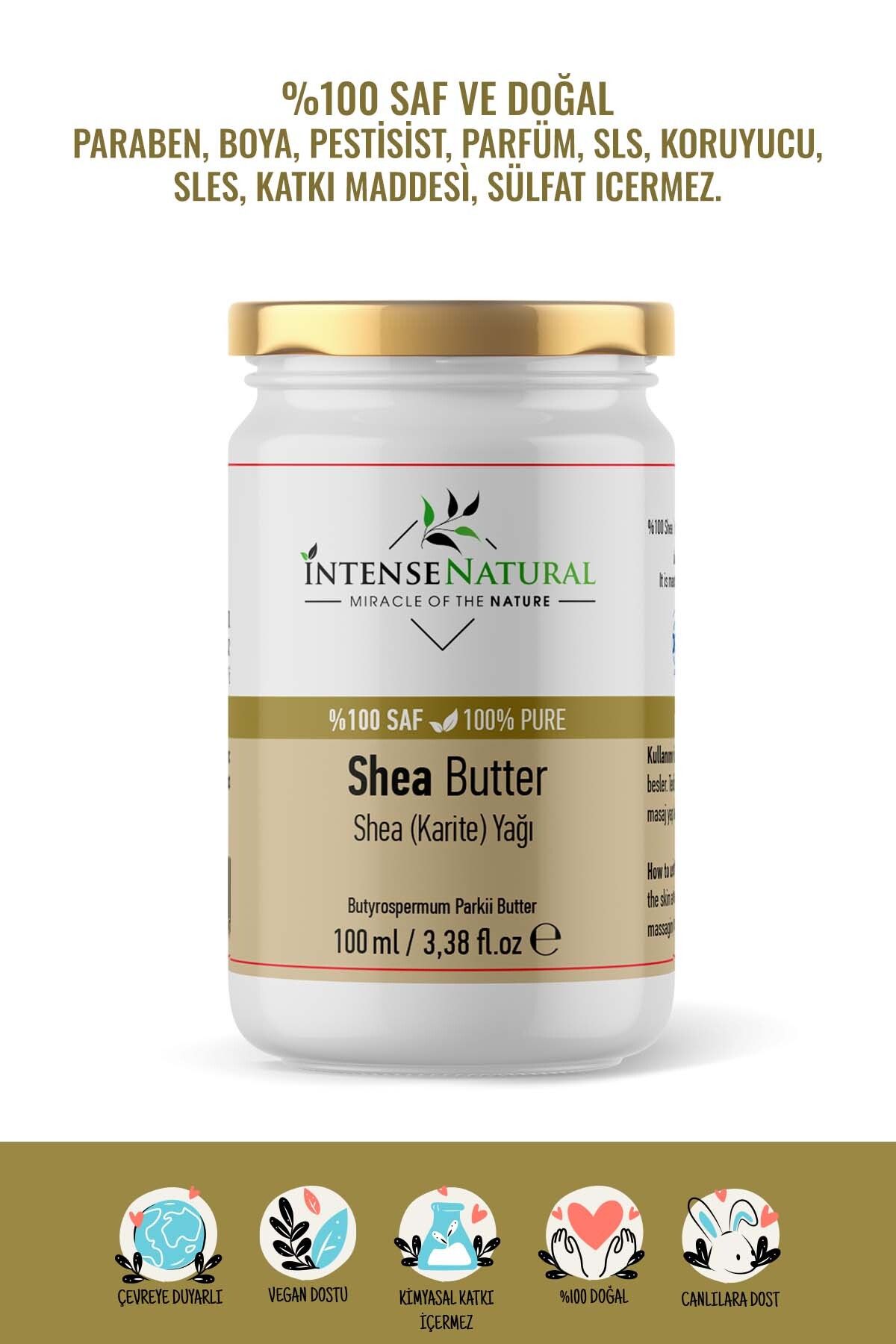 İntense Natural Shea Butter Soğuk Sıkım 100 ml %100 Saf ve Doğal Karite Yağı Shea Butter Oil