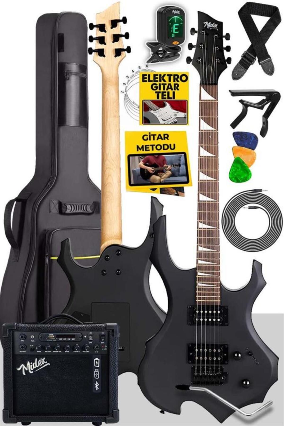 Lastvoice Midex Force-amp25 üst Seviye 25 Watt Amfili Elektro Gitar H-h Profesyonel Full Set Aksesuarlı