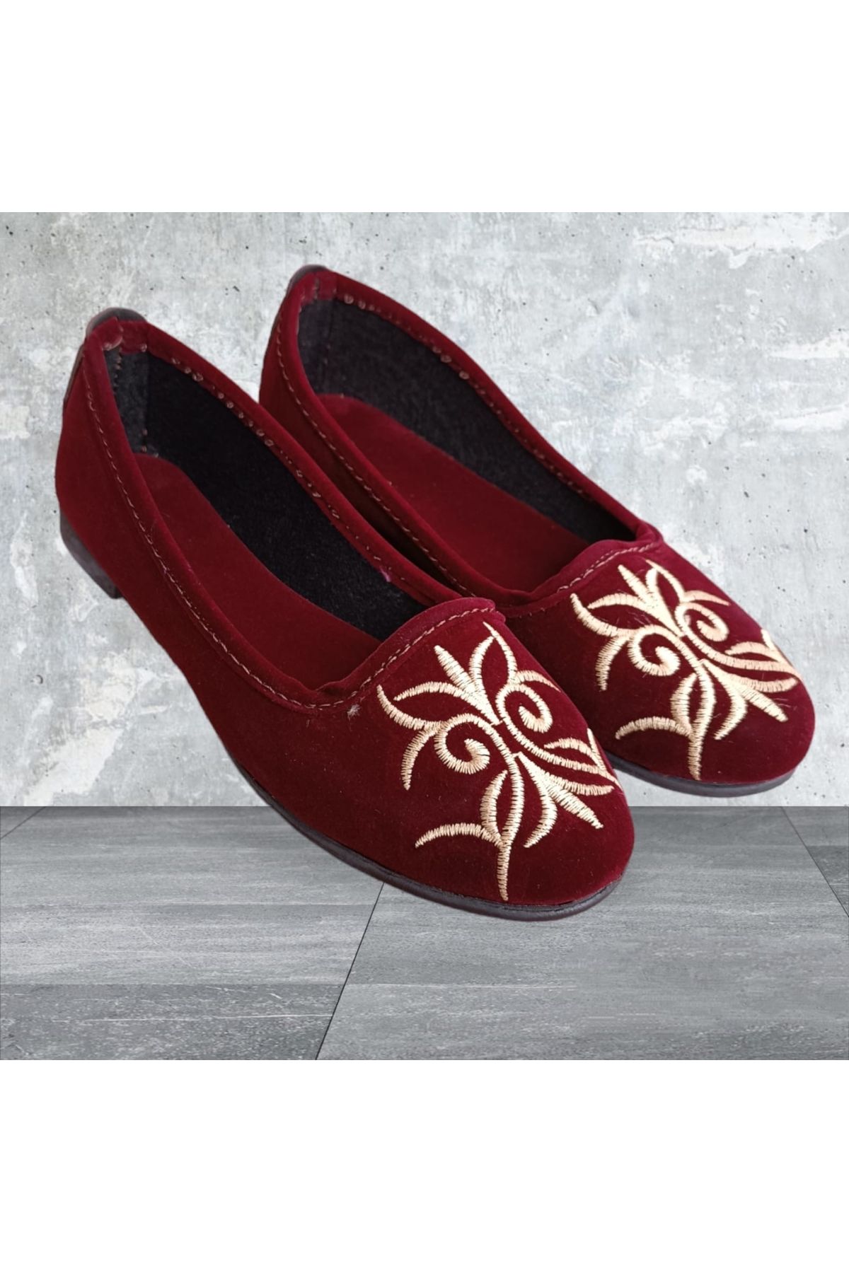 İpek kadın renkli nakışlı hafif ev ayakkabısı ev babeti